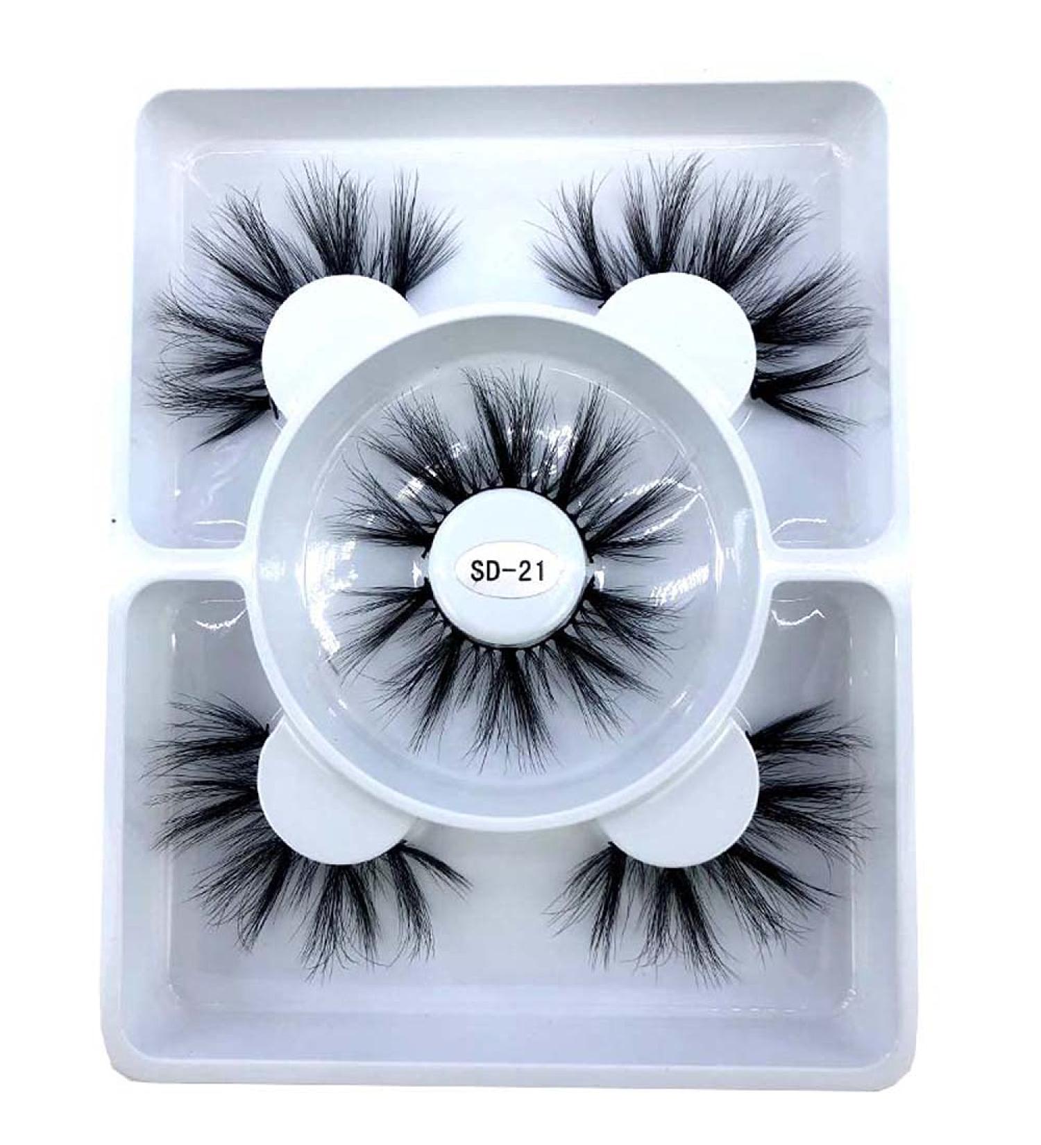 3 Pairs Natural 3D Mink False Eyelashes for Beauty | Long Makeup Extension Lashes (SD-21) - Buy Online on GoSupps.com