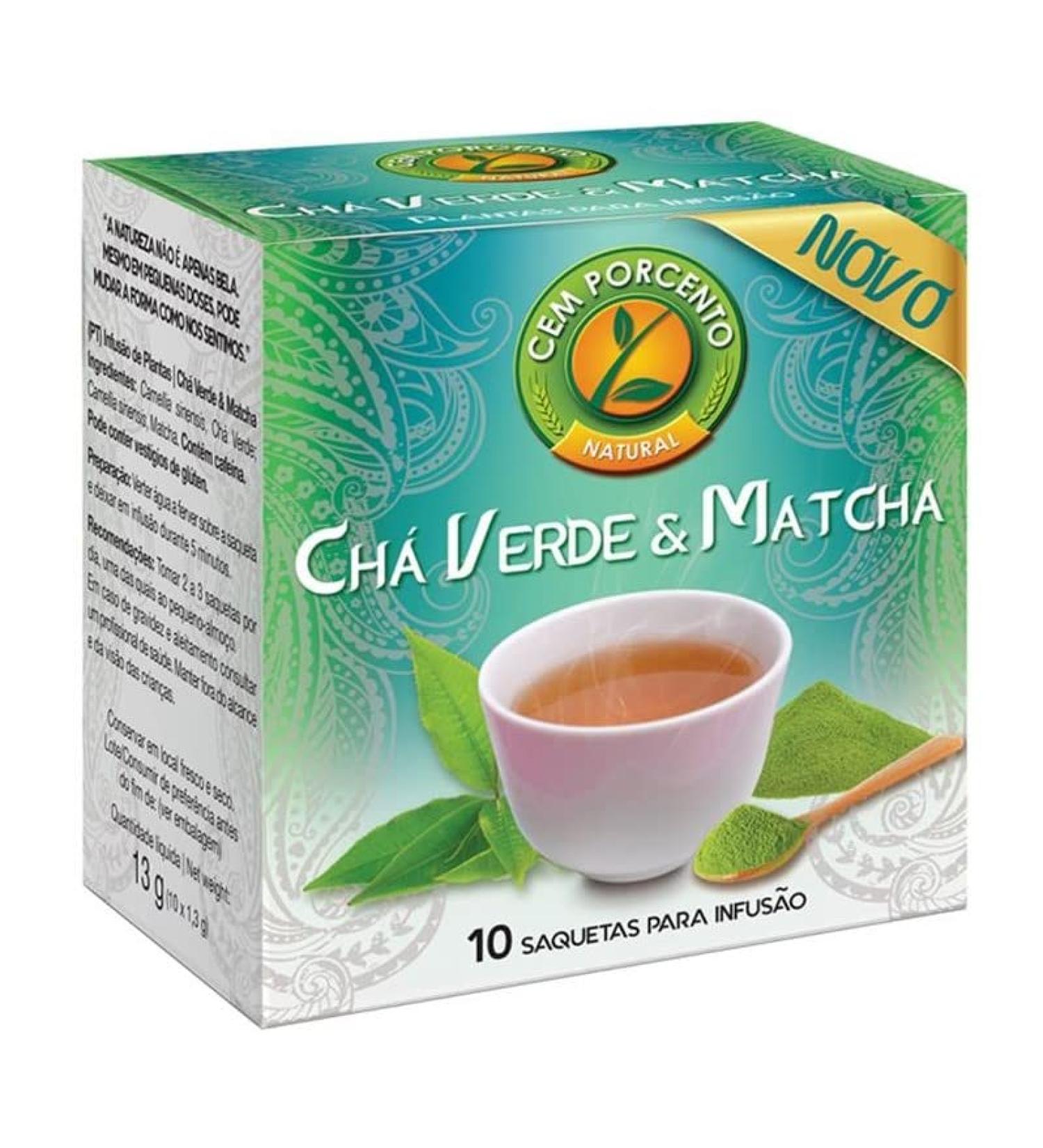 Cem Porcento - Green Tea and Matcha - 8 x 10 teabags (total: 80 teabags)