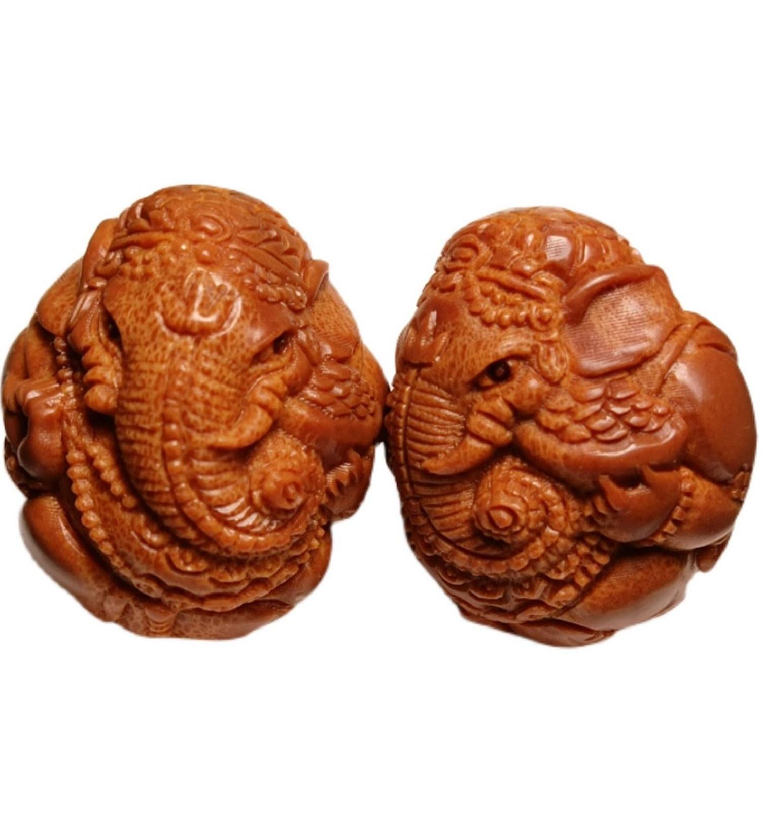 Unbit Ballstretcher & Fitness Handball - Magnetic Stress Relief & Baoding Balls for Hand Exercises - Carved Elephant Design - International Shipping Available - Buy Online on GoSupps.com