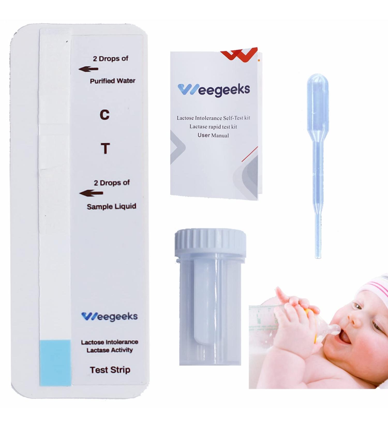 Weegeeks Lactose Intolerance Test Strips | At-Home Testing for Adults & Children | Food Sensitivity Test | Fast & Reliable Results - Buy Online on GoSupps.com