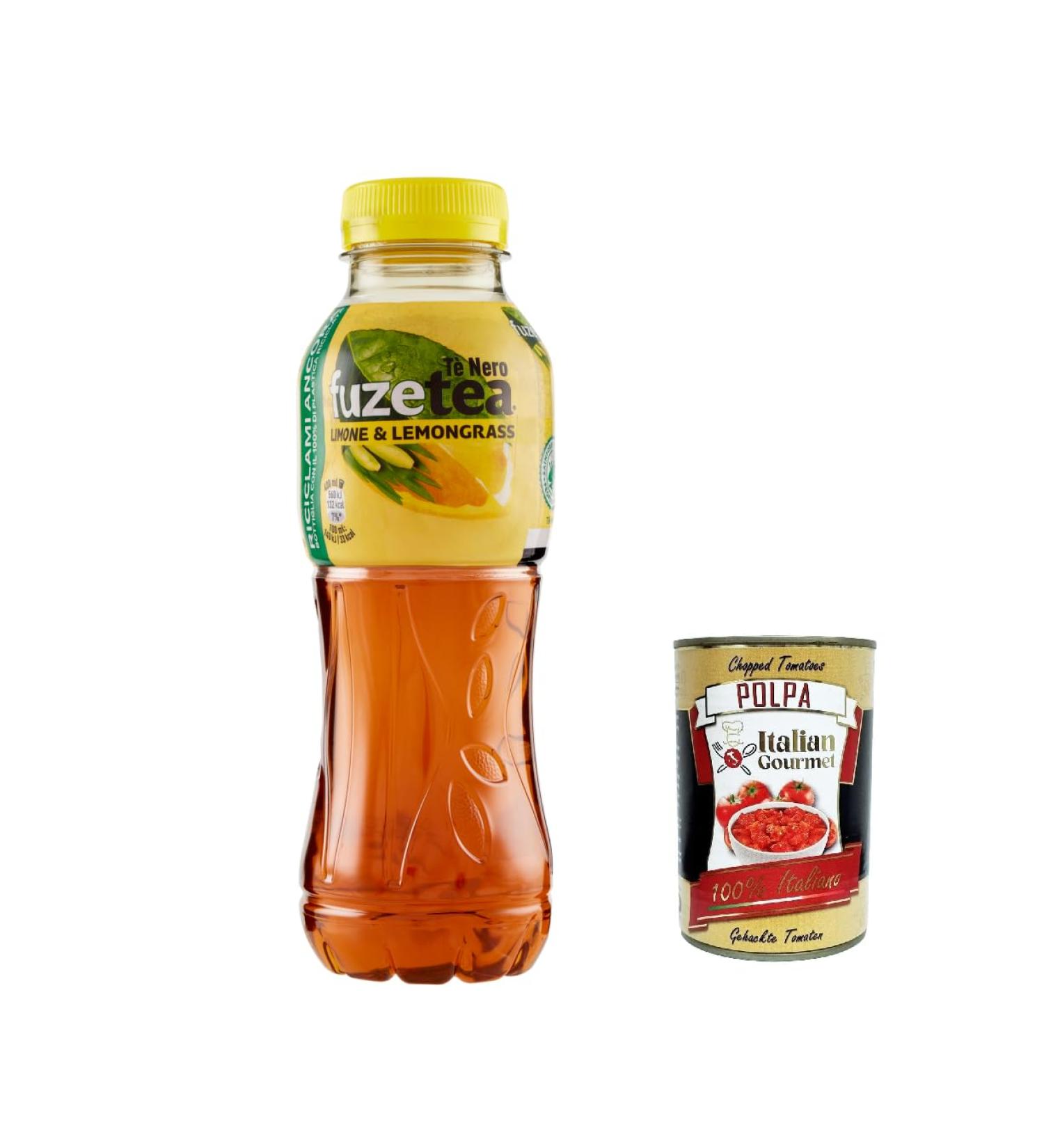  Italian Gourmet E.R. Fuze Tea 24 x 400 ml Lemon Black Tea Bags with Pet Citronella Note + Italian Gourmet Polpa 400g - Buy Online on GoSupps.com
