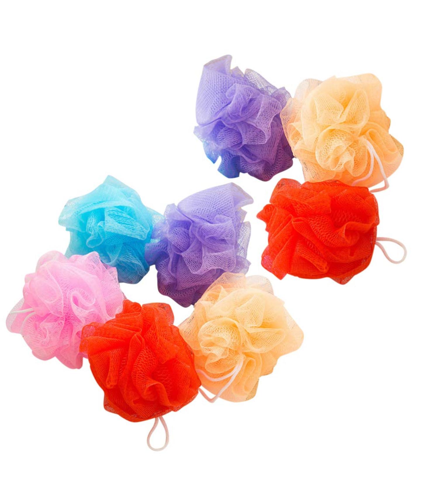 Lurrose 8pcs Mesh Pouf Shower Balls | Bath Sponge Loofah Set for Home Bathing - Buy Online on GoSupps.com