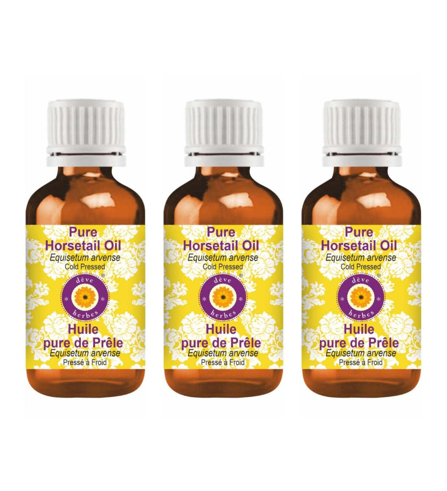 DEve Herbes Pure Tin Skin Oil - 100ml x 3 Pack | Natural Cold-Pressed Equisetum Argense | Therapeutic Quality - Buy Online on GoSupps.com