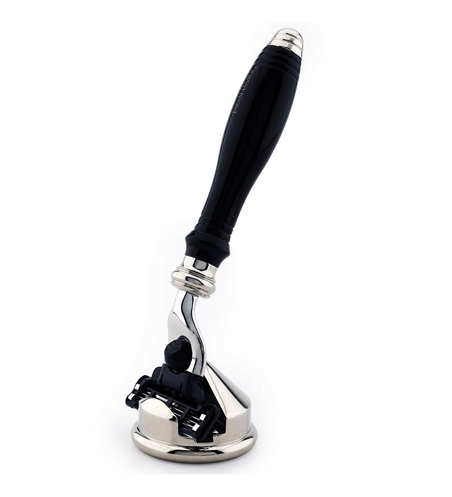 Triple Edge Shaving Cartridge Razor with Resin Handle & Stainless Steel Stand - International Shipping Available - Buy Online on GoSupps.com