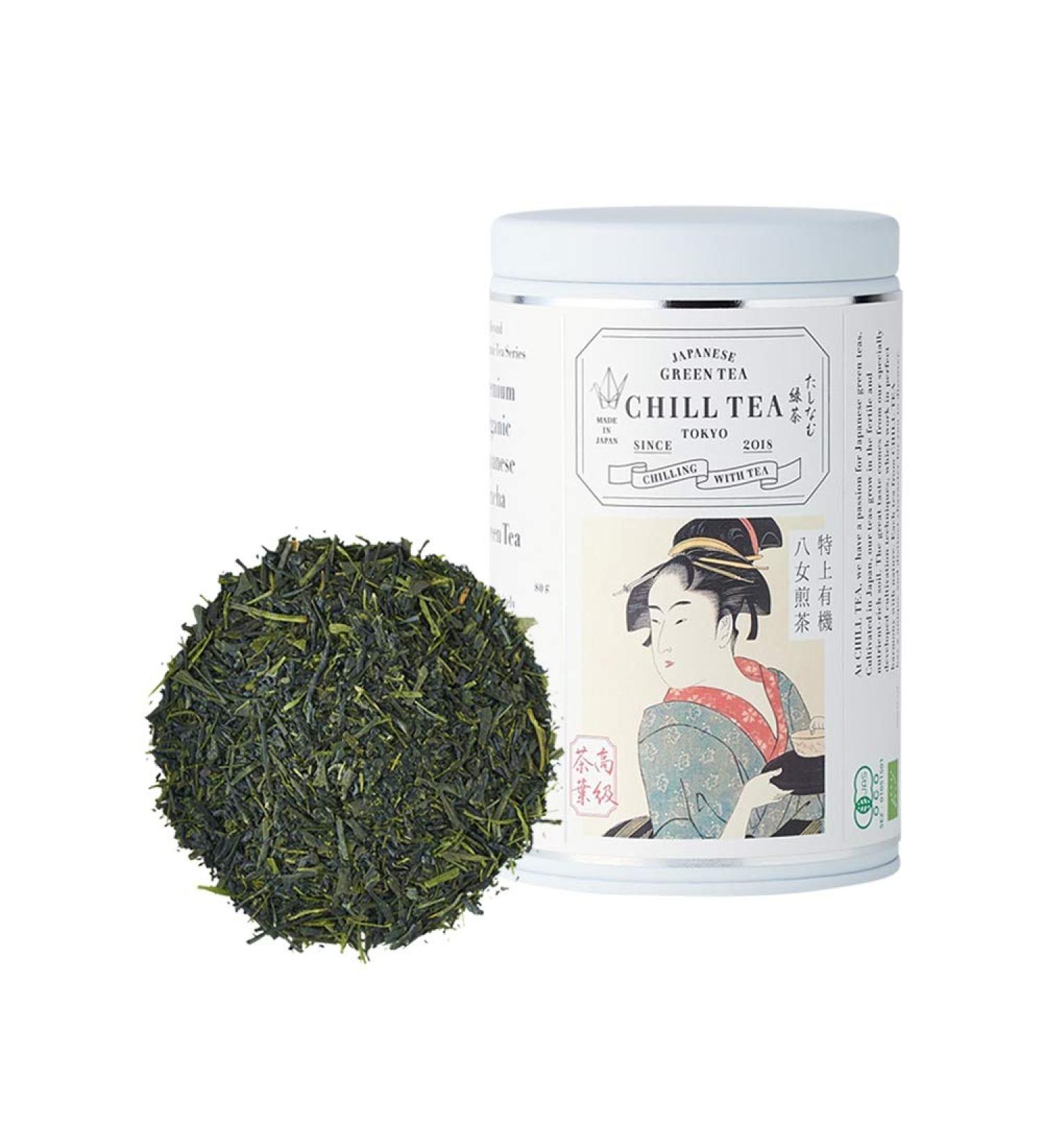 CHILL TEA Tokyo CHILL TEA Tokyo Premium Japanese Sencha Green Tea - 100% Japanese Sencha - Loose First Leaf - Sweet Umami Flavour - 80g Loose Leaf