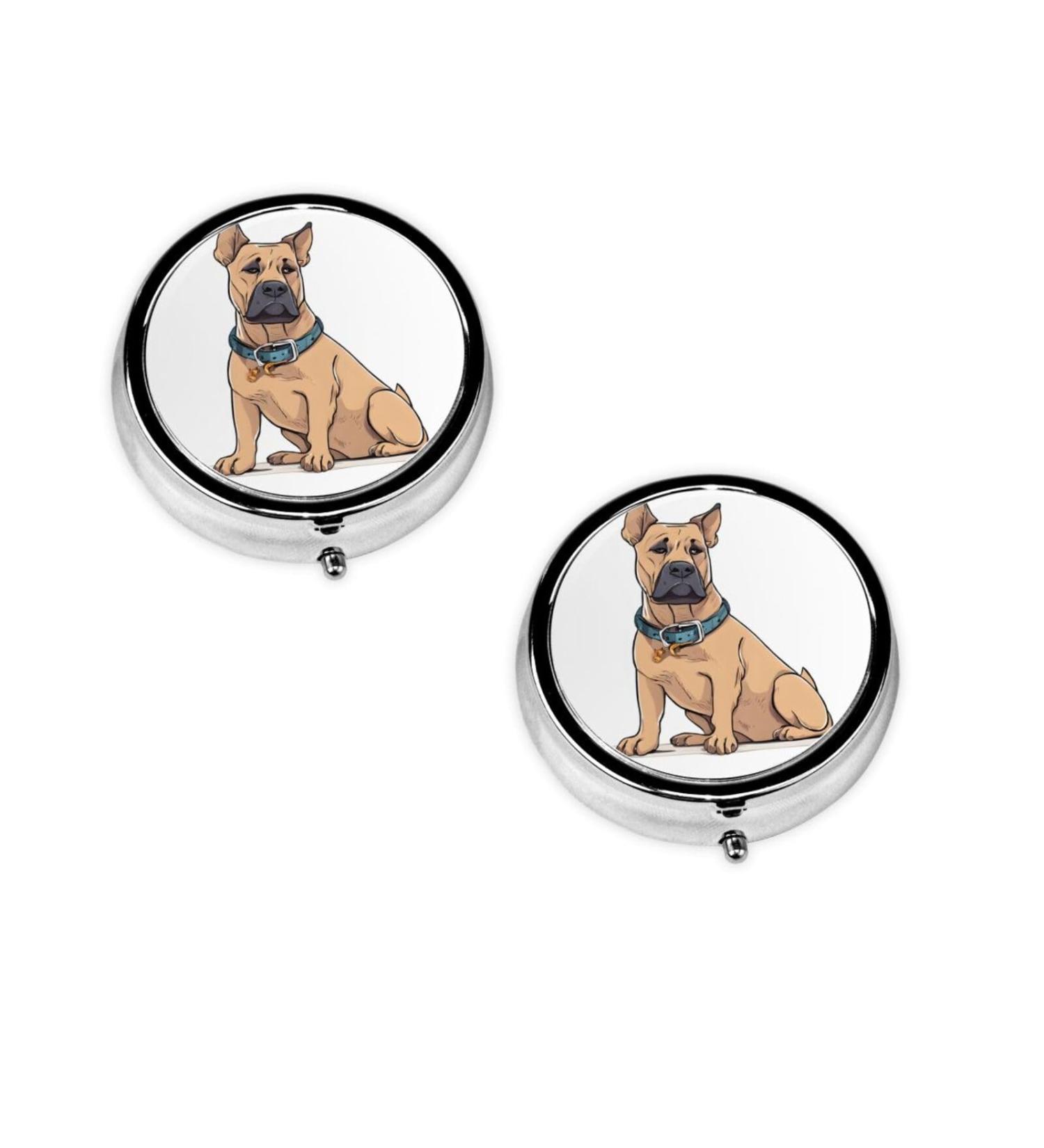 French Bulldogs Mini Round Pill Box - 3 Compartment Organizer for Travel Home & Office - Buy Online on GoSupps.com