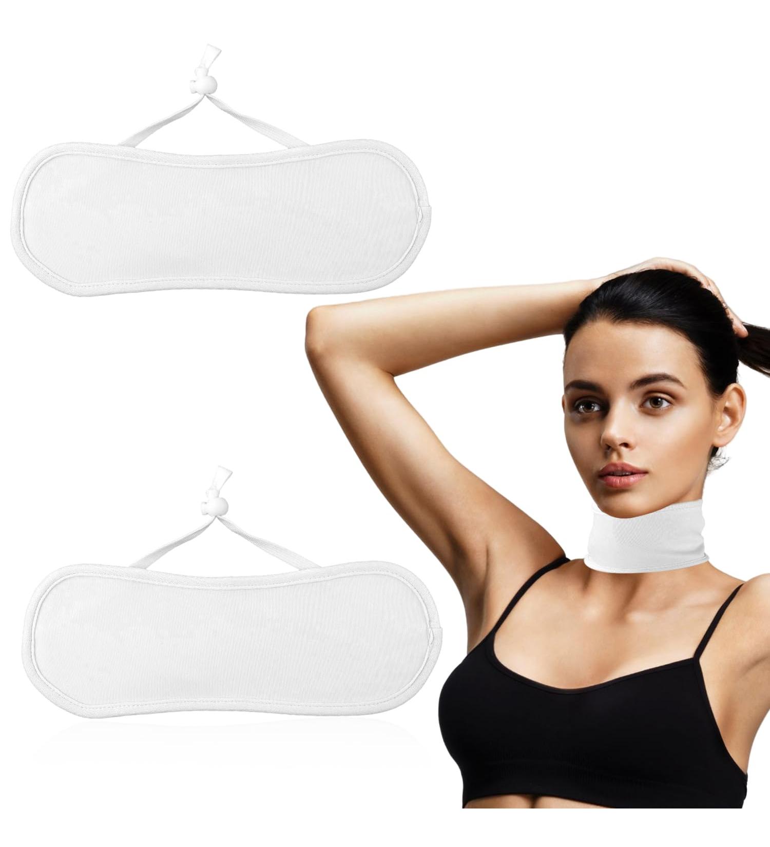 Buy 2 STK Castor Oil Collar & Massage Belt - Adjustable Cotton Neck Wrap for Pain Relief (White) | International Shipping Available - Buy Online on GoSupps.com