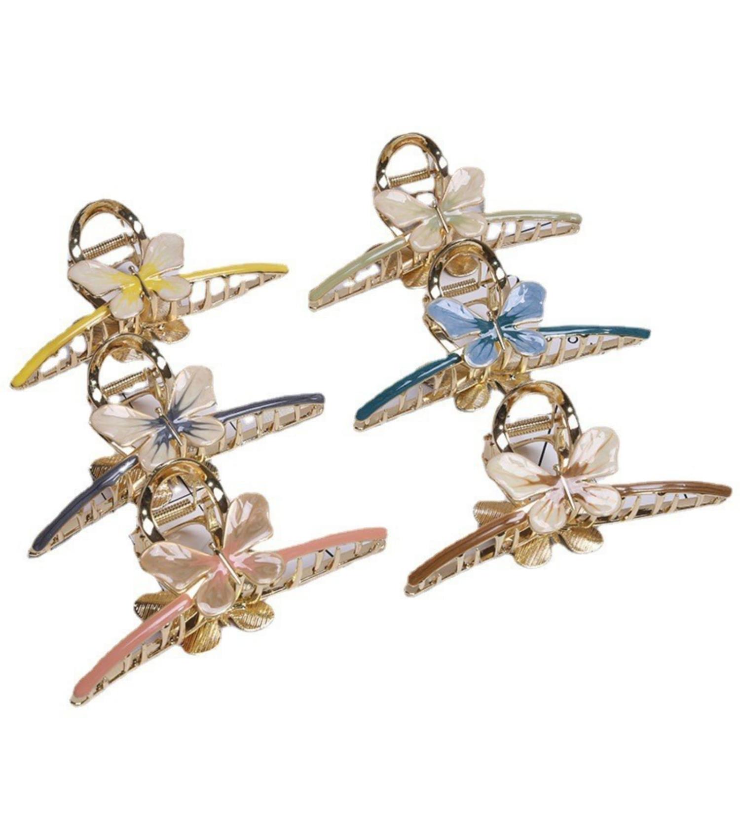 Hair Clip 6Pc Butterfly Hair Clips for Women Metal Nonslip Big Nonslip Gold Hair Clamps Jaw Hair Clamps for Women and Thinner Thick Hair Styling - Buy Online on GoSupps.com