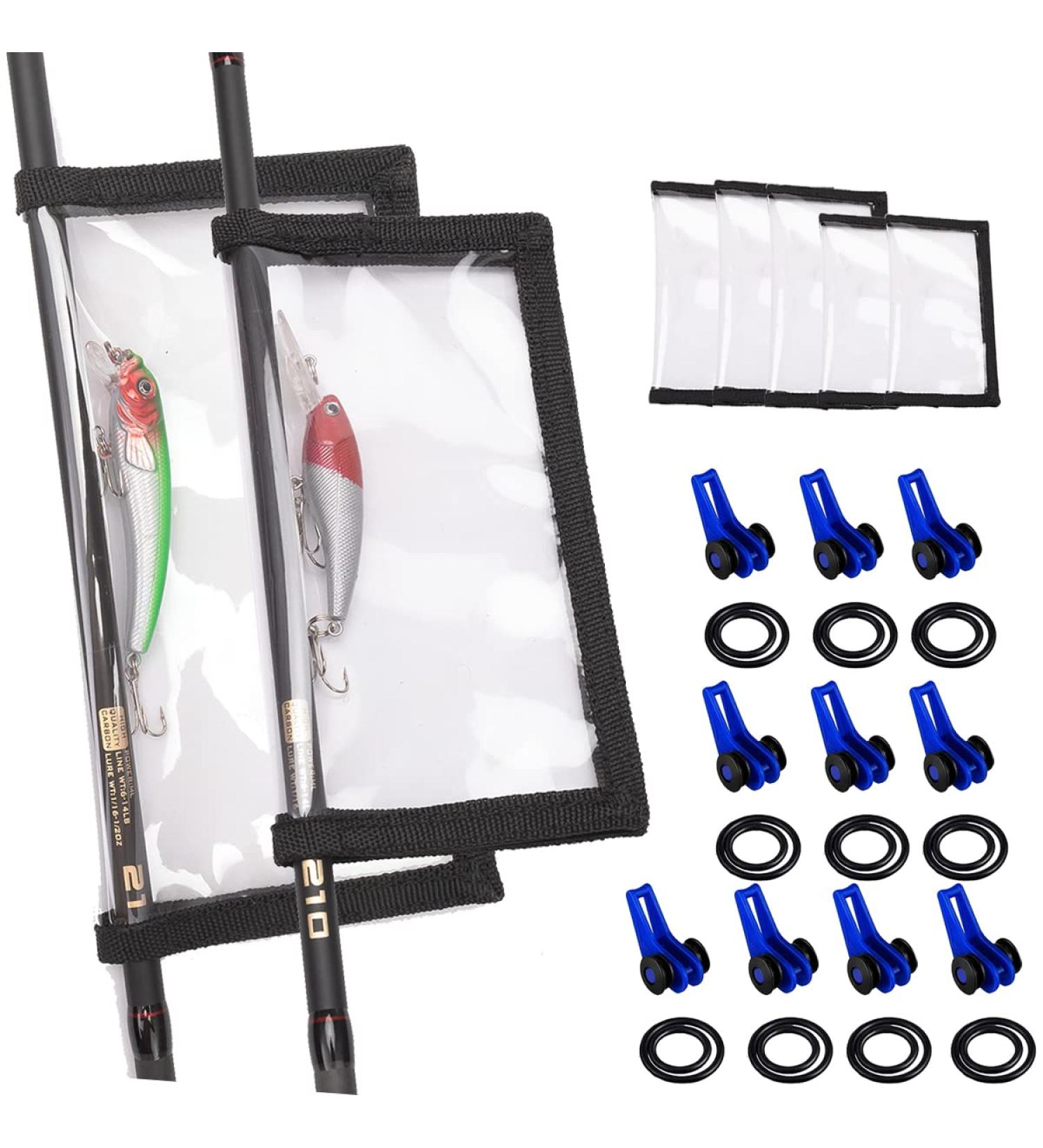 Deapeick 5pcs Fishing Bait Wraps and 10pcs Hook Holder Set | Durable PVC Covers for Lures | Fishing Hook Bait Storage | 3 Large + 2 Medium Sizes | Includes 10 Hook Keepers - Buy Online on GoSupps.com