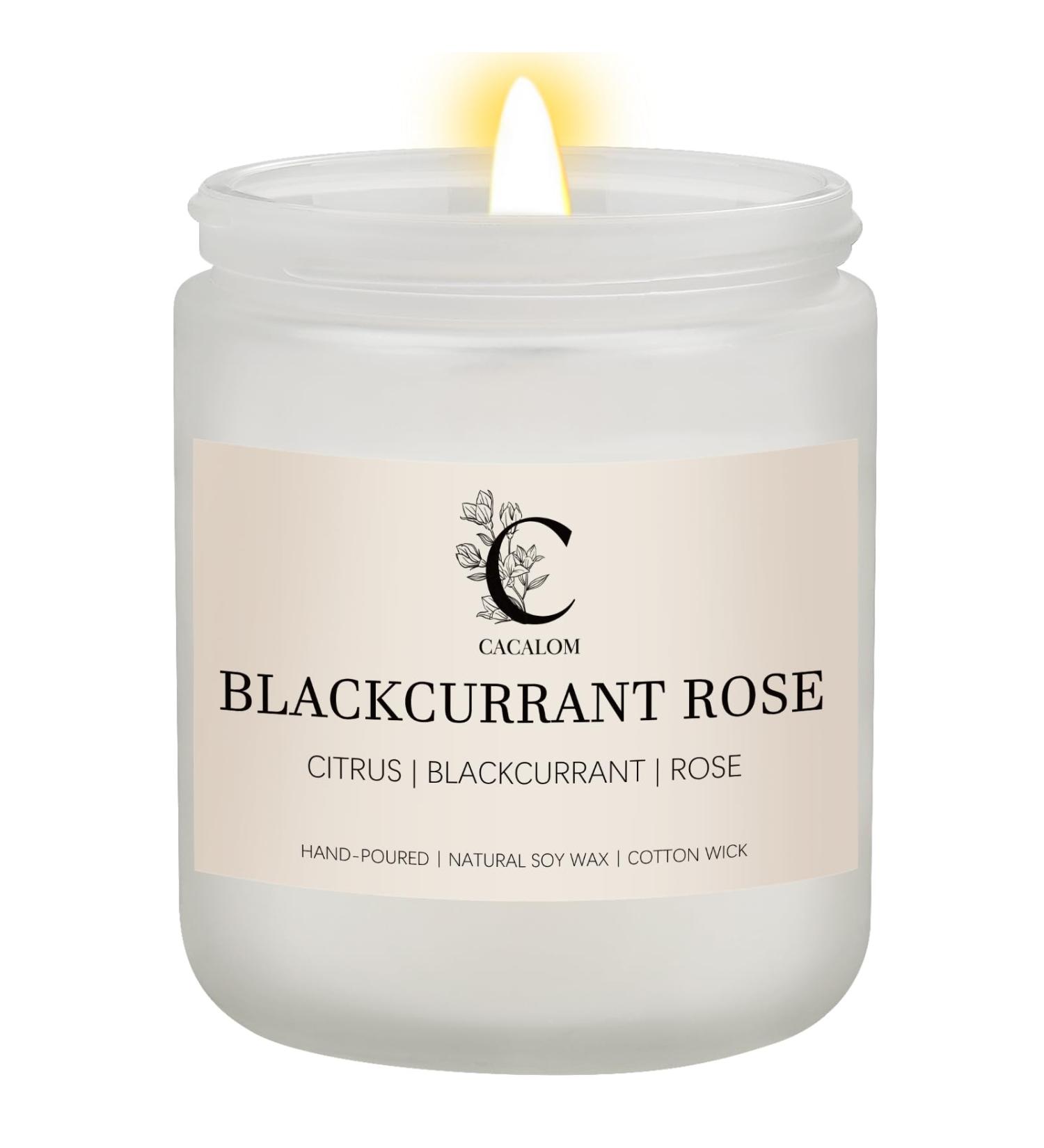 Blackcurrant Rose Scented Candles | Long Lasting Soy Wax Jar Candles for Home | Stress Relief 7 oz International Shipping - Buy Online on GoSupps.com
