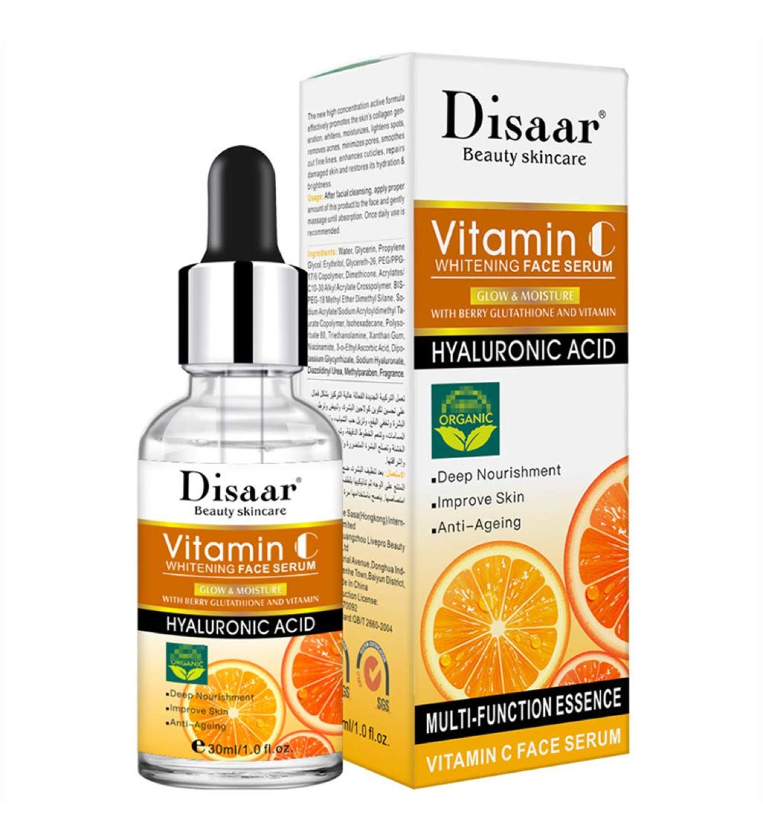 DISAAR BEAUTY Vitamin C Hyaluronic Acid Anti-Aging Moisturizing Facial Serum Deep Nourishment Anti-Acne Improve Skin 30ML - Buy Online on GoSupps.com
