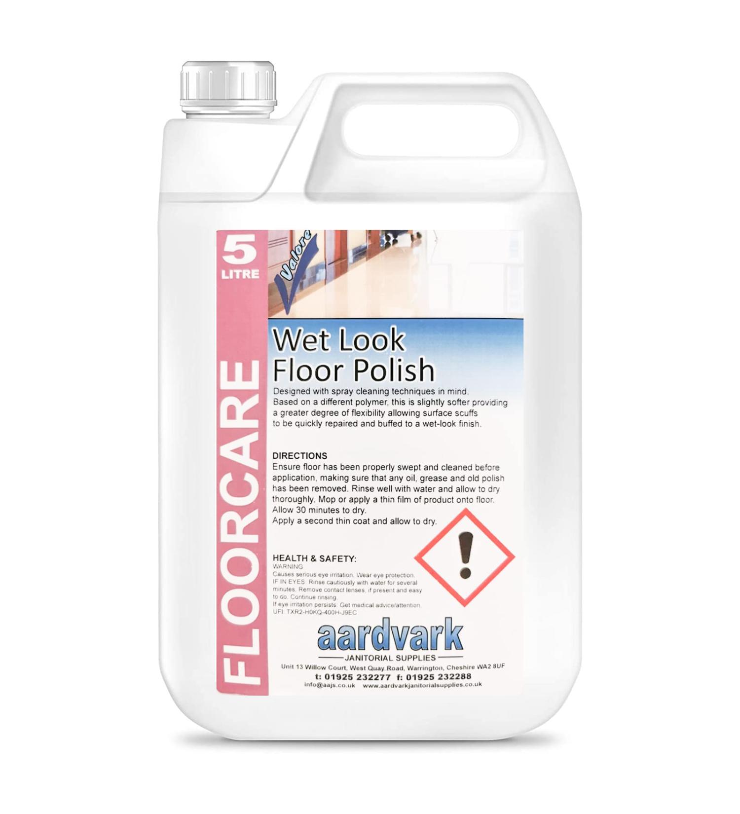 5L Wet Look Floor Polish - Repair Surface Scuffs and Marks - High Solids Dry-Bright Metallised Emulsion - Buy Online on GoSupps.com
