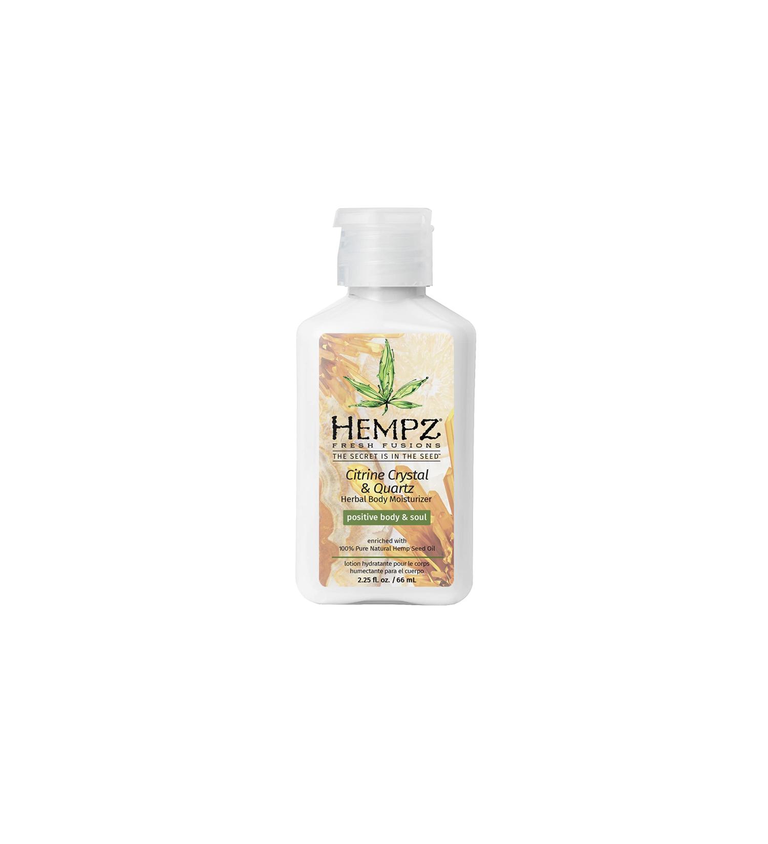 Hempz Fresh Fusions Citrine Crystal and Quartz Herbal Body Moisturizer - 2.25 oz Unisex Moisturizer - Buy Online on GoSupps.com