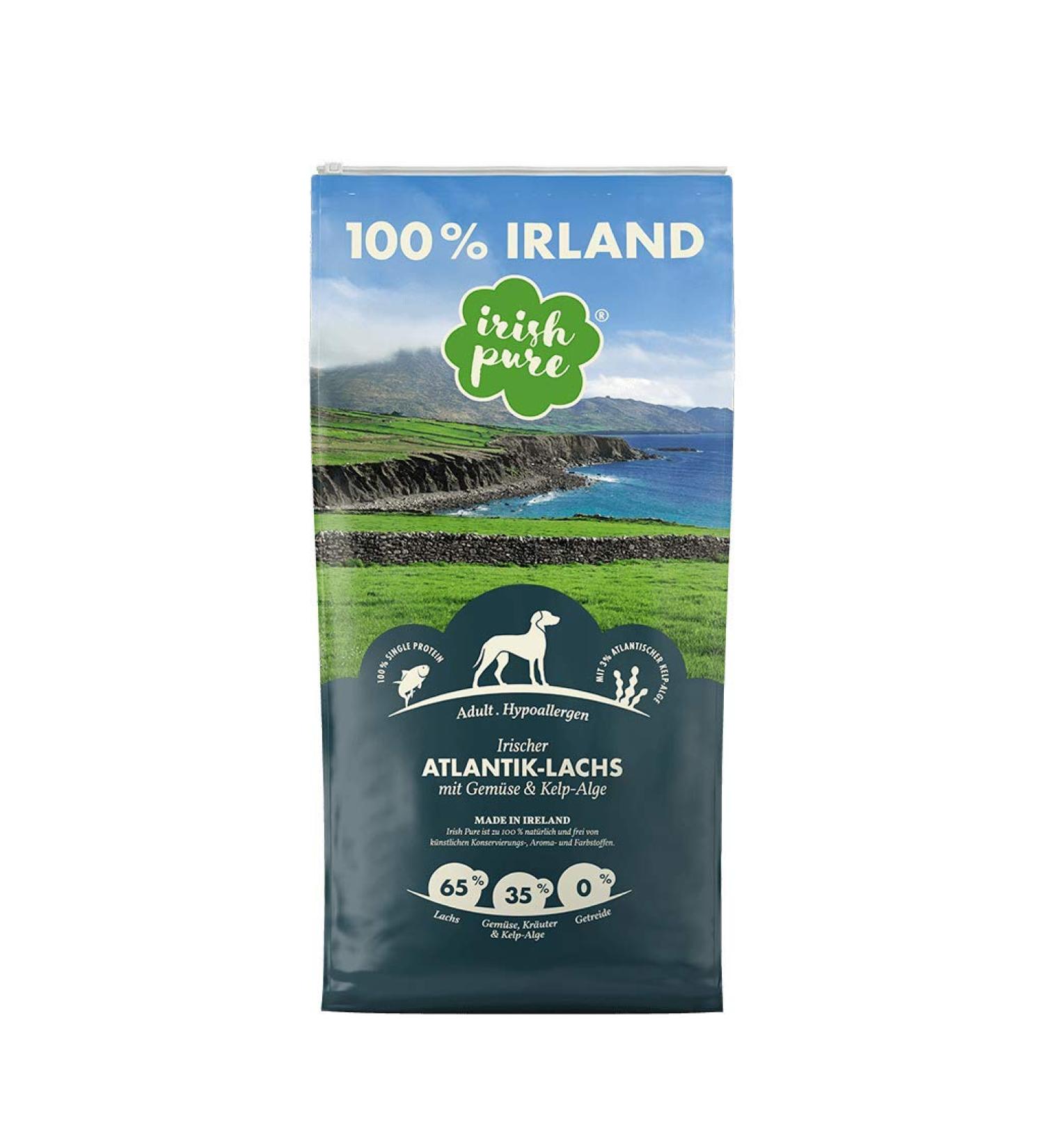 Irish Pure Hypoallergenic Dog Food 12kg - Atlantic Salmon & Kelp Grain-Free High Meat Content Sensitive Formula for All Breeds - Buy Online on GoSupps.com