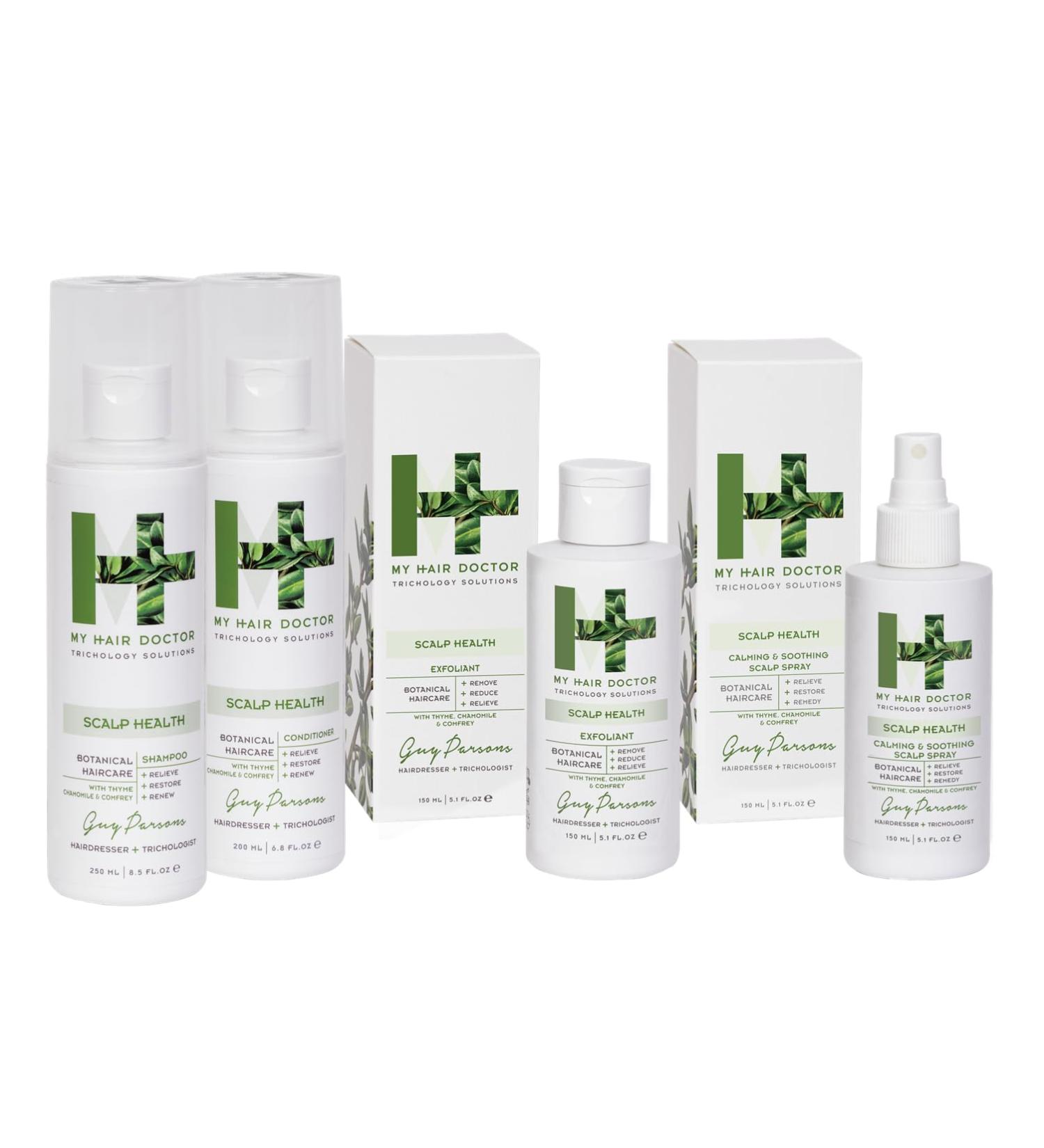  MY HAIR DOCTOR MY HAIR DOCTOR | Scalp Health Collection | Repairing Shampoo (250 ml) Renewing Conditioner (200 ml) Scalp Scrub (150 ml) and Soothing Scalp Spray (150 ml) - Buy Online on GoSupps.com