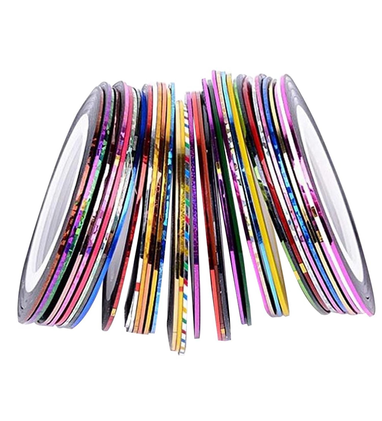 Nail Tape Flashing Tape 30 Colors Nail Striping Tape Line Multicolor Rolls Striping Tape Line Adhesive Sticker Decals DIY Nail Tip Applique Nail Art Decoration Nail Stickers Metal Tape - Buy Online on GoSupps.com