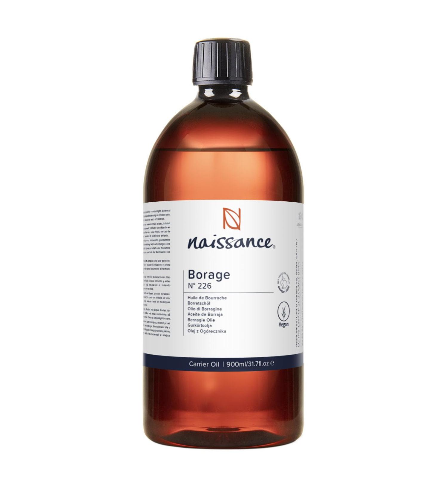 Naissance Borage Oil No 226 900ml Natural Cold Pressed Borage Oil for Skin Hair Body Face - Buy Online on GoSupps.com