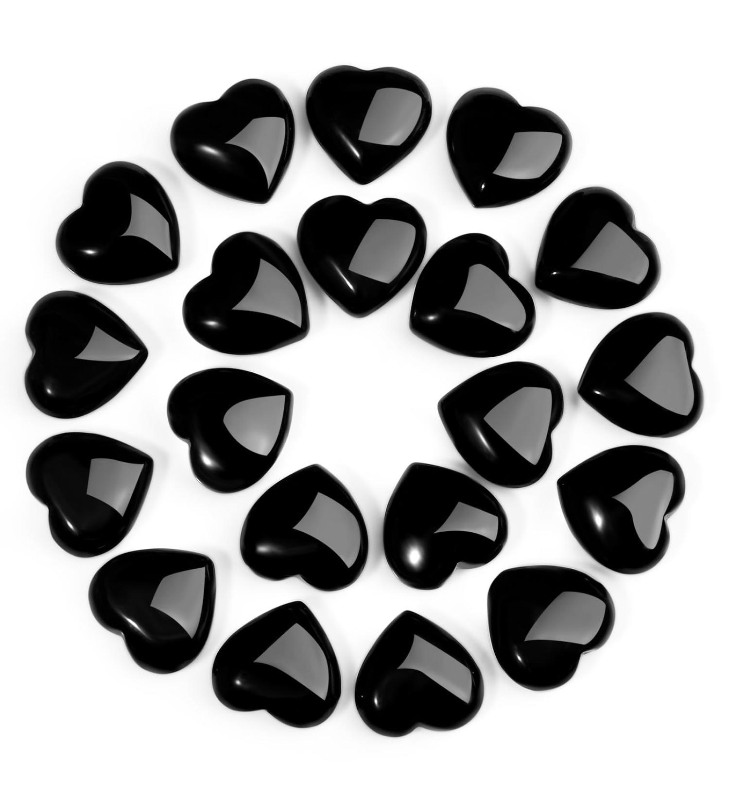 MAIBAOTA Black Obsidian Crystal Healing Crystals Gemstones Pocket Gifts Heart-Shaped Nature Spiritual Energy for Women Men Reiki Divination Balancing Yoga Meditation 10PCS - Buy Online on GoSupps.com