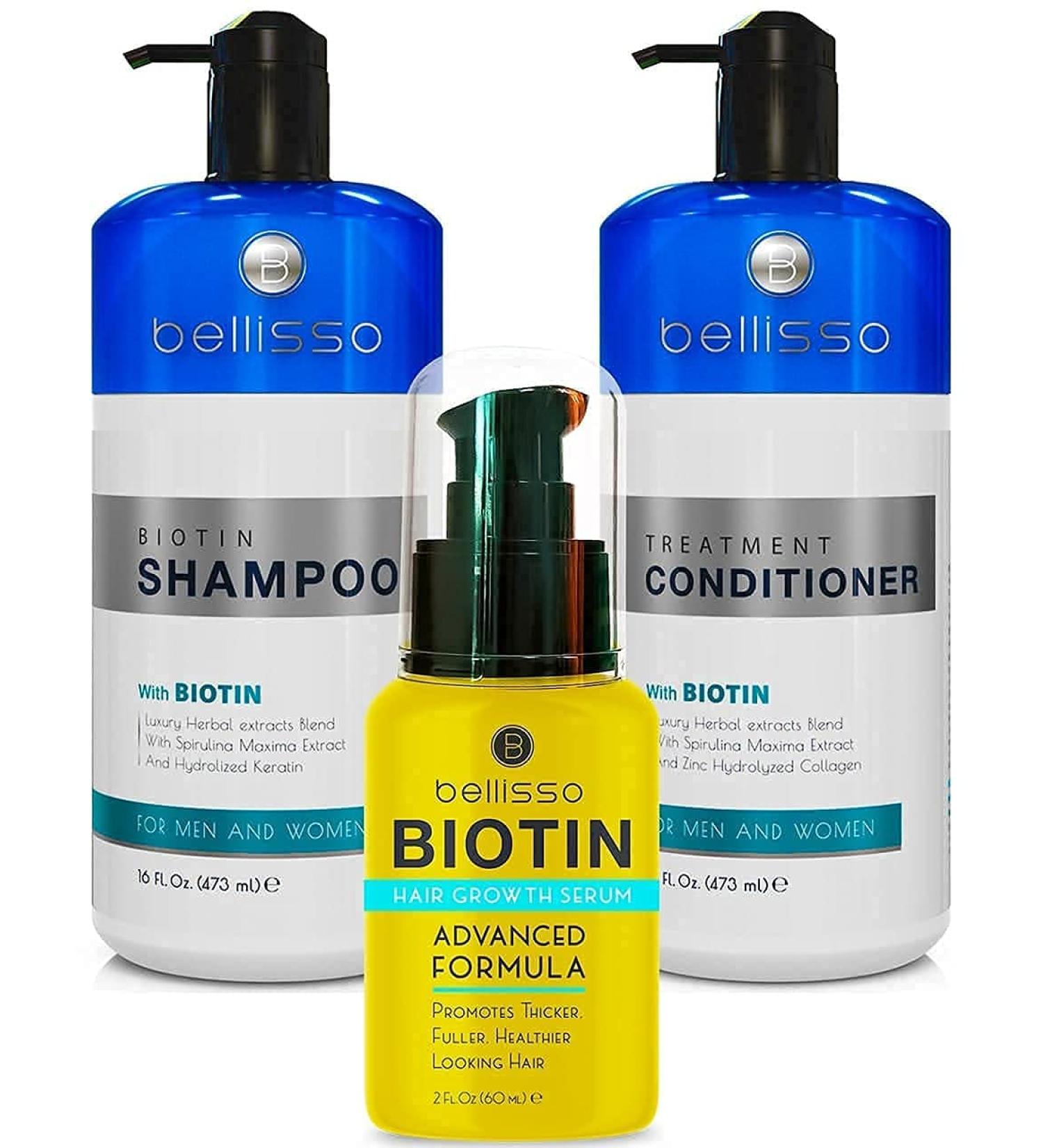 Biotin Shampoo, Conditioner & Serum Set for Voluminous Hair - Thickening Treatment for Dry, Normal, Oily, and Color-Treated Hair - Buy Online on GoSupps.com