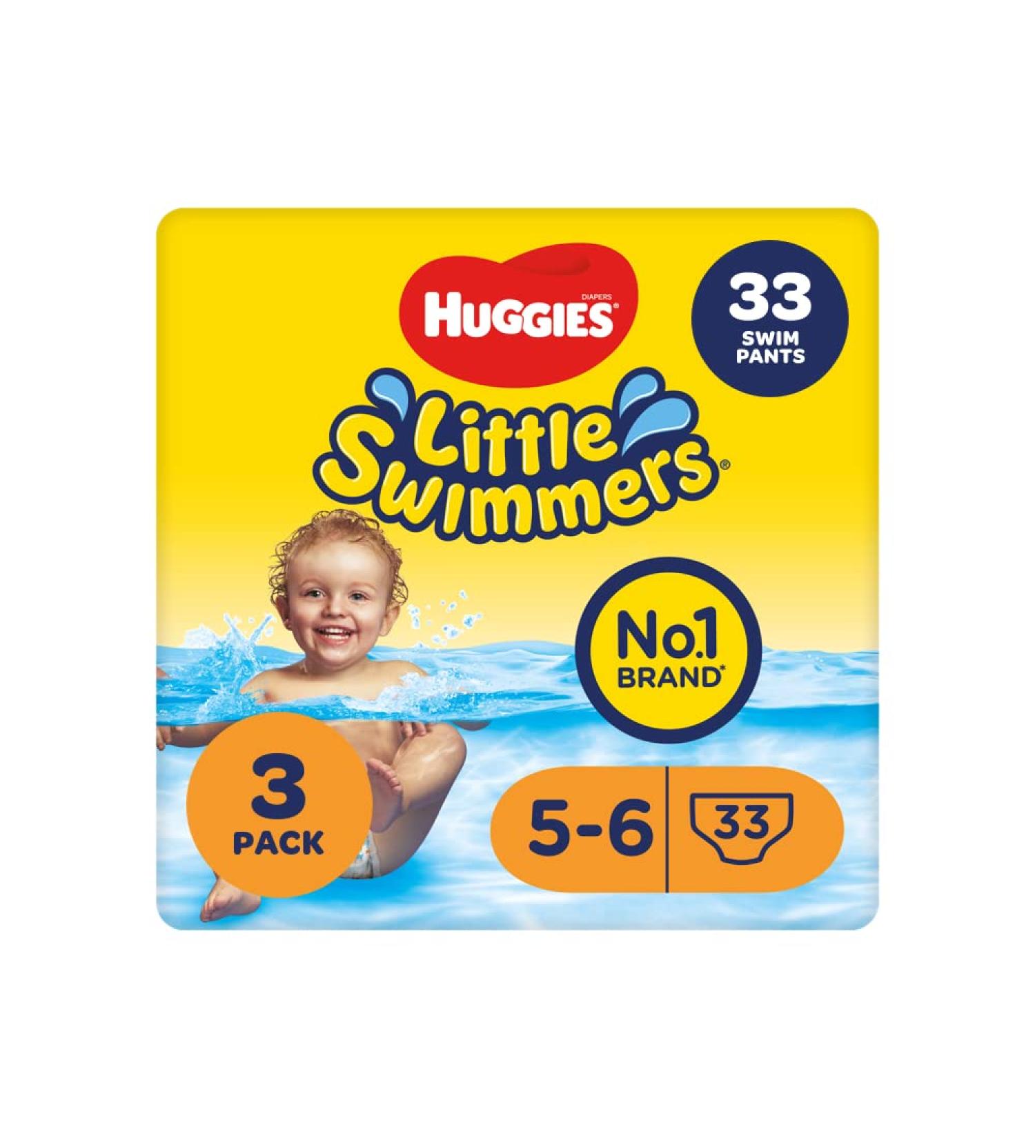 Huggies Little Swimmers Swim Nappies Size 5-6 - 33 Pants - Maximum Protection Swimming Nappies with Leak Guards - All-Round Stretchy Waistband - Buy Online on GoSupps.com