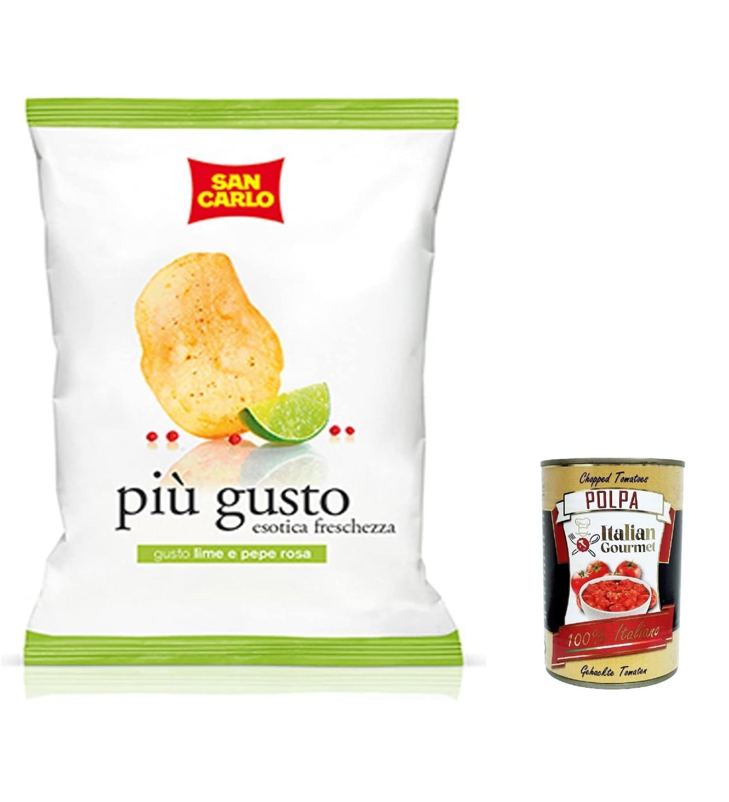  Italian Gourmet E.R. San Carlo Pi Gusto Salted Potato Chips 50g + Italian Gourmet Pulp 400g Pack of 20 - Buy Online on GoSupps.com