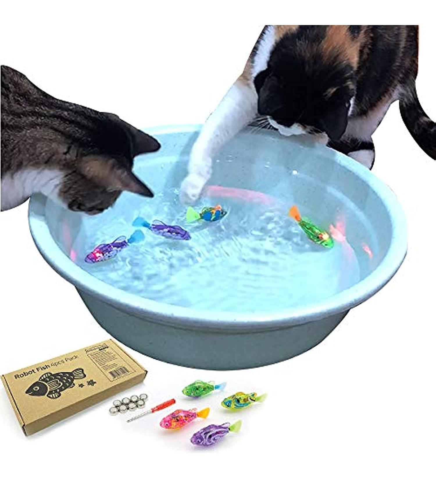 Interactive Swimming Robot Fish Toy for Cat with LED Light (4 pcs) BlackHole Litter Mat Cat & Dog Toy to Stimulate Your Cat's Hunter Instincts - Buy Online on GoSupps.com