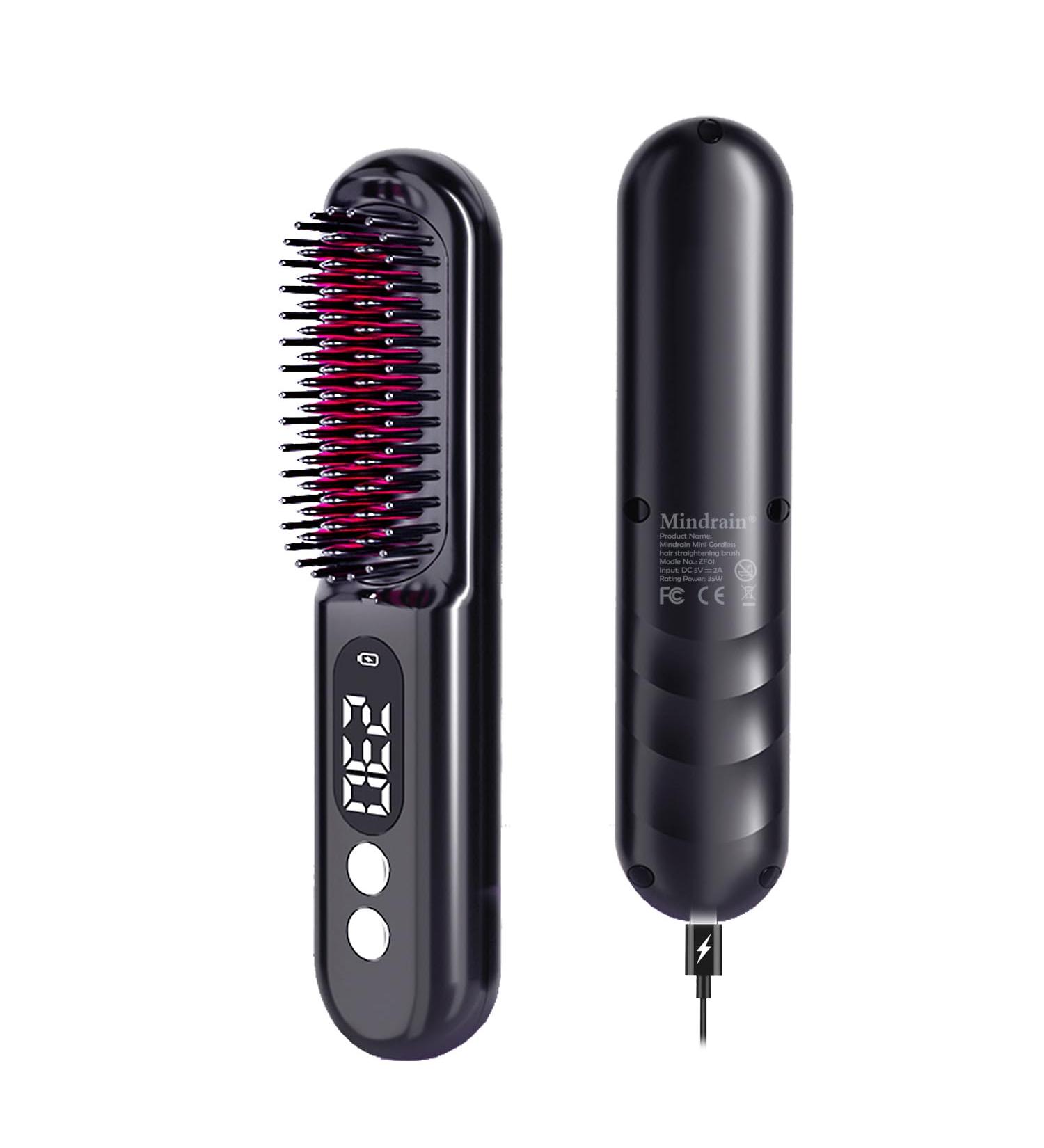Buy Mini Cordless Hair Straightener Brush Pro+ | Portable Ionic Hot Comb 60 Mins Battery Life - Perfect for Travel & Gifts for Women - Buy Online on GoSupps.com