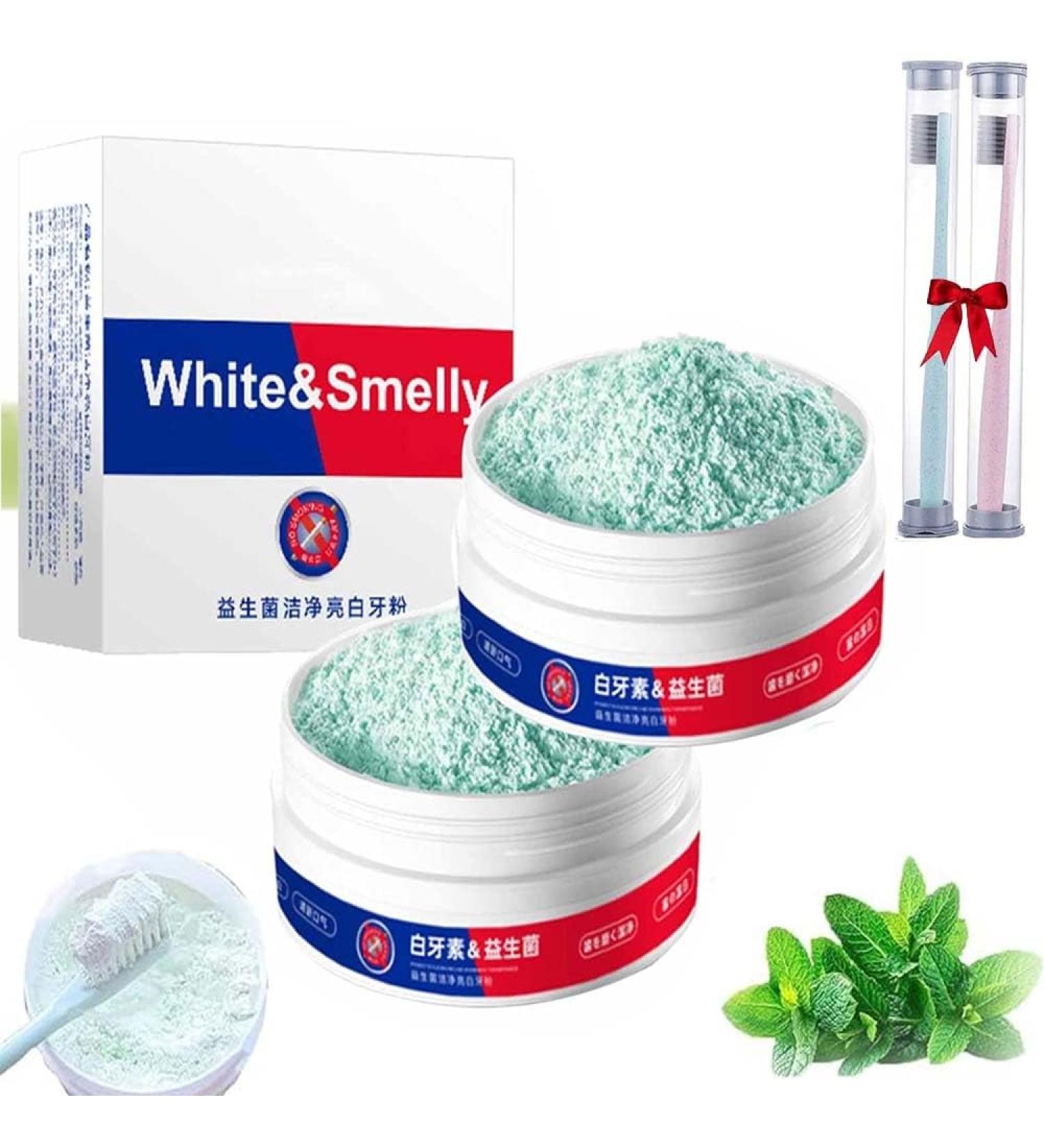 Aiposhiy Teeth Whitening Powder - Natural Mint Tooth Cleaning Powder for Deep Stain Removal & Fresh Breath (2PCs) - Shop Internationally Now! - Buy Online on GoSupps.com