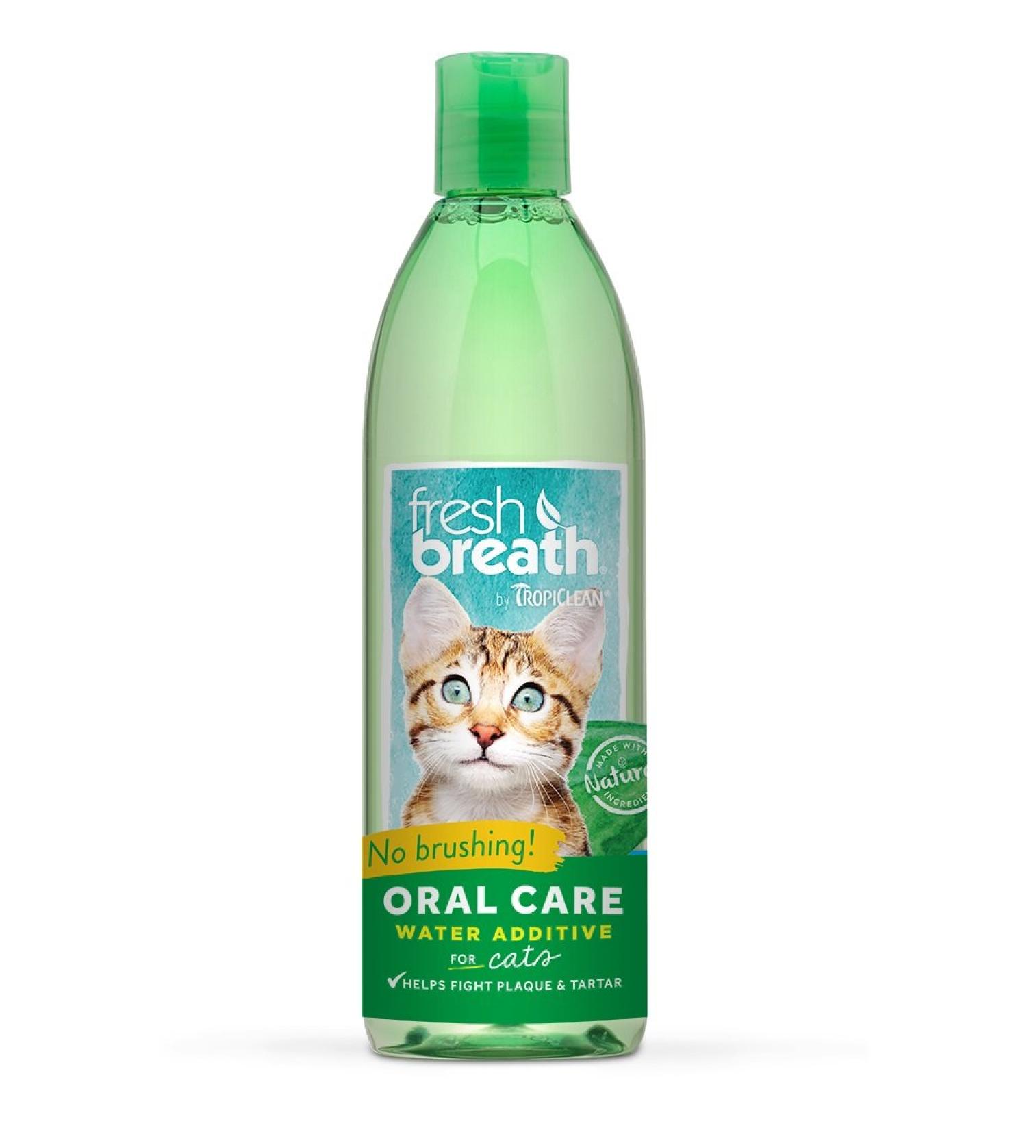 COSMOS 010277 Tropiclean Fresh Breath Oral Care Water Additive for Cats 473ml ( Packaging may vary ) - Buy Online on GoSupps.com