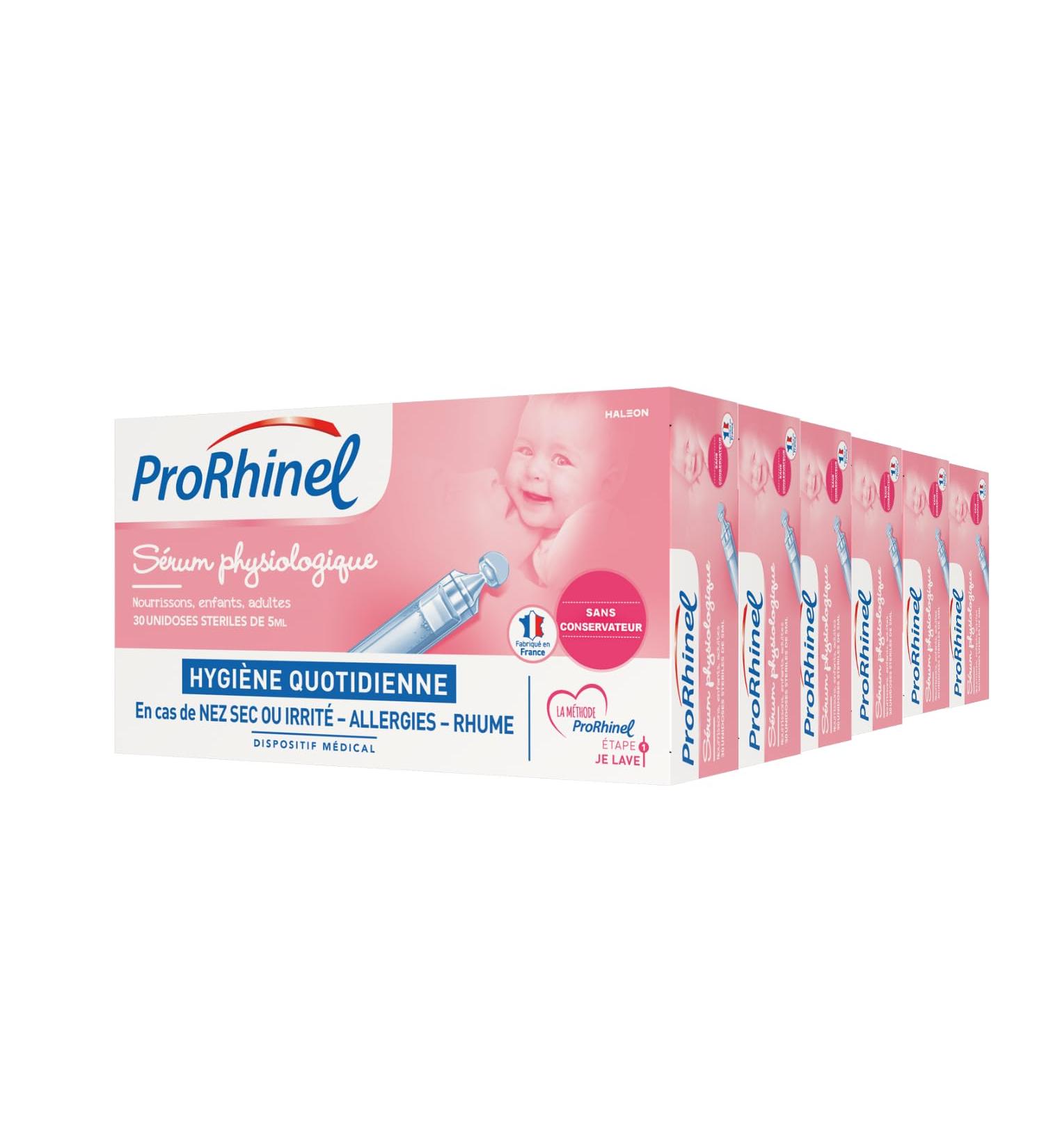 Prorhinel Pack of 6 Physiological Serums. Daily Hygiene for Dry or Irritated Nose Allergy and Cold. 180 Single Doses. Fabriq - Buy Online on GoSupps.com