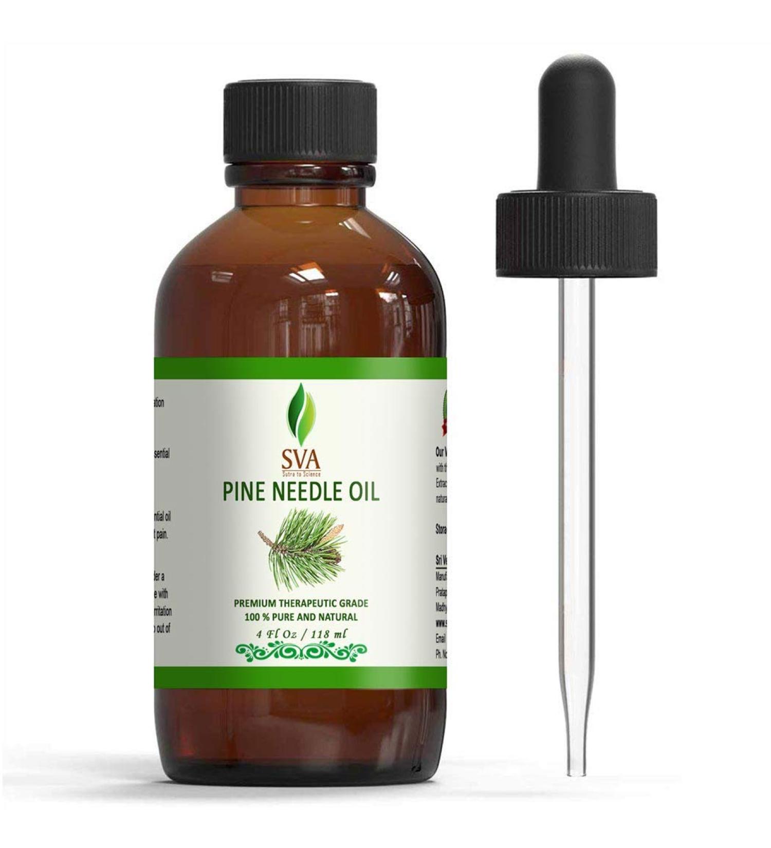 SVA ORGANICS Pine Needle Essential Oil 4 OZ - 100% Pure Therapeutic Grade for Skin & Hair Care - Buy Online on GoSupps.com