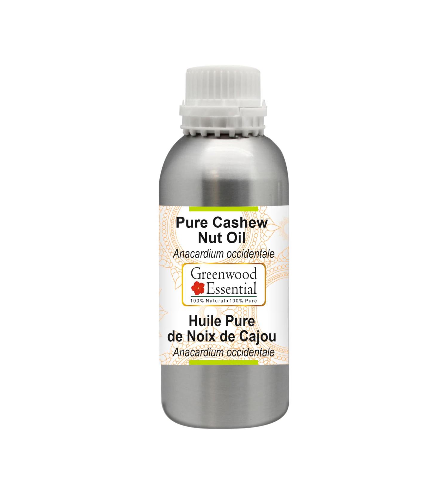Greenwood Essential Natural Cashew Nut Oil 300ml - Therapeutic Quality for Hair Skin & Aromatherapy - International Shipping Available - Buy Online on GoSupps.com