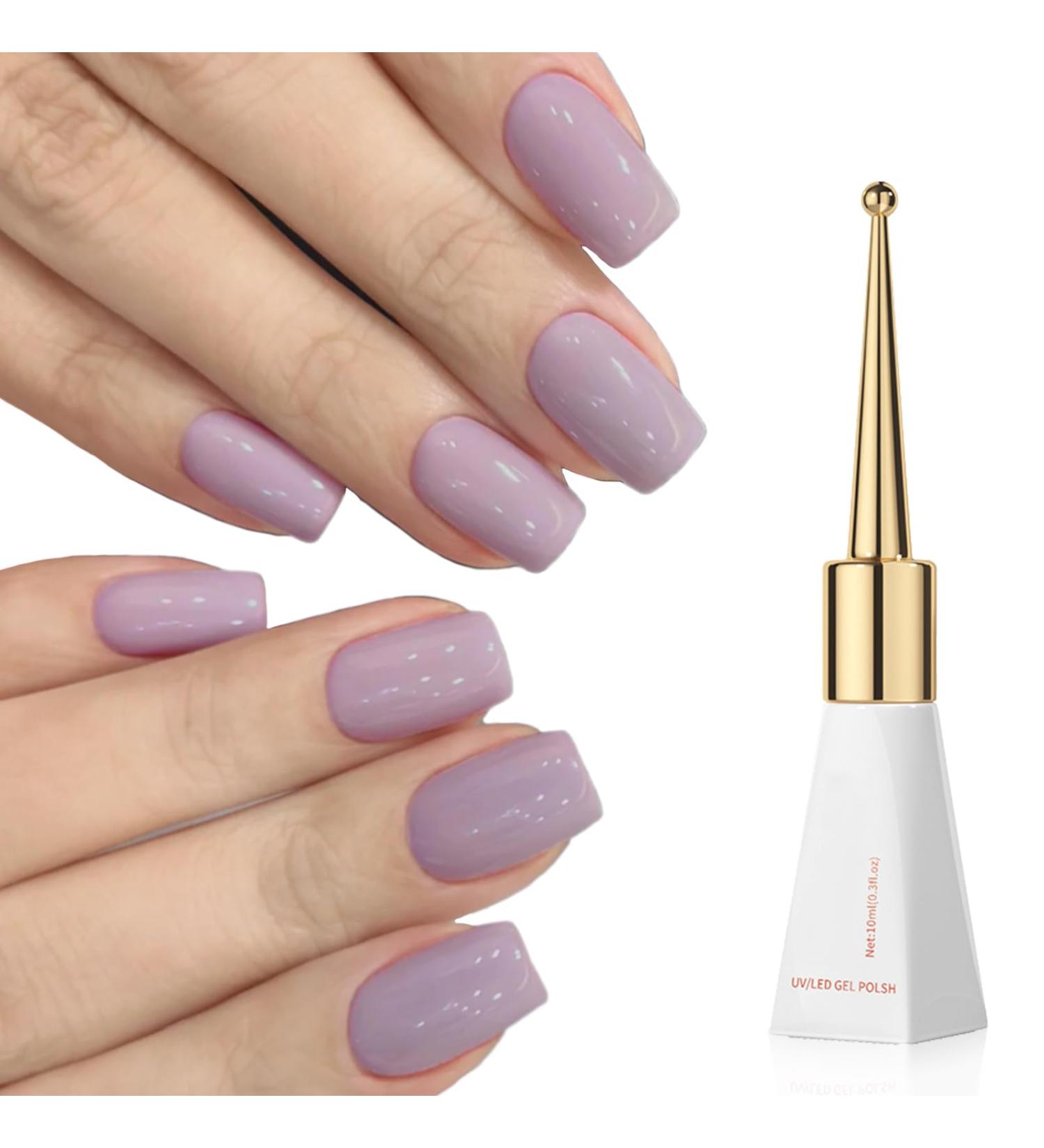 Jelly Gel Nail Polish Milky Purple Gel Nail Polish Long-Lasting Nude UV Gel Polish 10ml Nail Polish Pink Purple Gel for Nail Art DIY LED Soak-Off Nail Varnish for Women - Buy Online on GoSupps.com