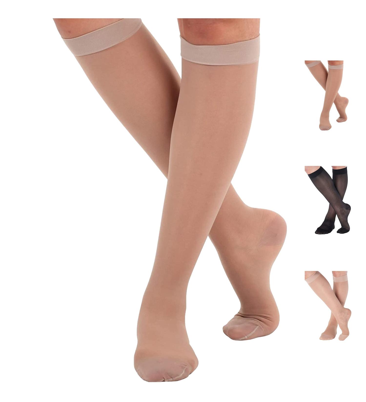 Absolute Support Elegant Compression Stockings for Women Class 2 (20-30mmHG) - Relief for Varicose Veins Lymphedema & Pain - Nude Medium Size - Buy Online on GoSupps.com