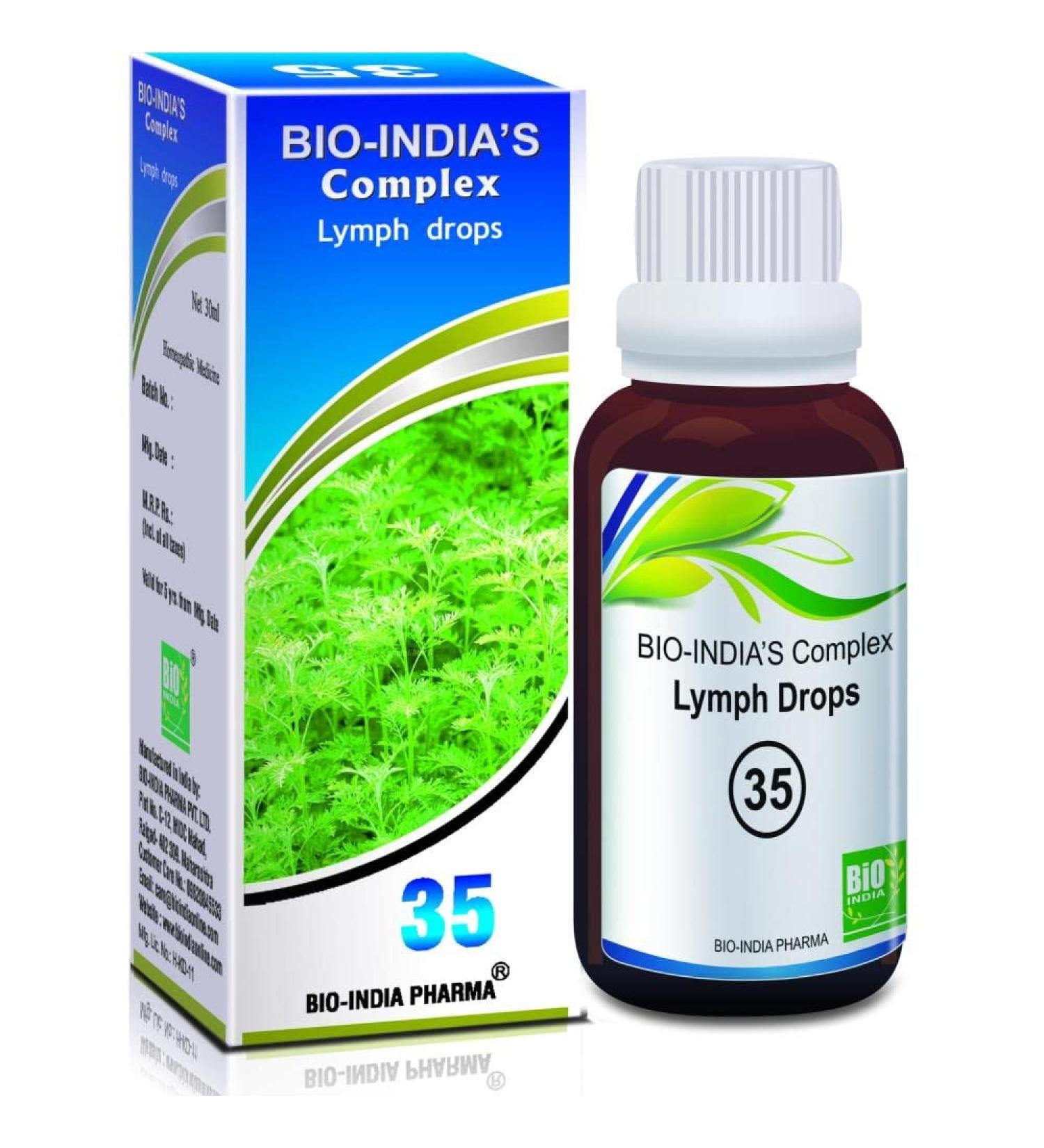 Bio India Lymph Drops (30ml) - Natural Relief for Swollen Lymph Nodes & Lymphoedema | Ujala Eye Drops Included - Buy Online on GoSupps.com