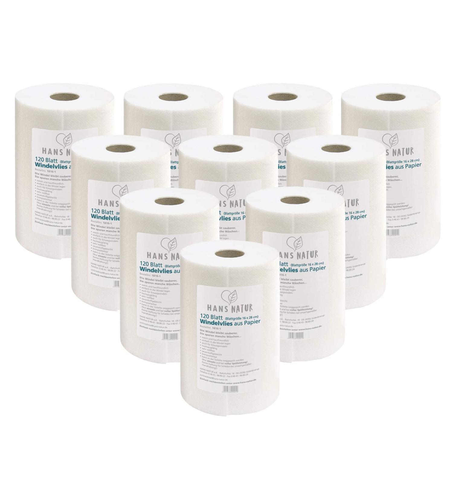 Diaper Vlies Diaper Inserts - 10 Rolls 120 Sheets Each | Eco-Friendly Cellulose from Sustainable Forestry - Affordable ( 0.04/Sheet) - Buy Online on GoSupps.com