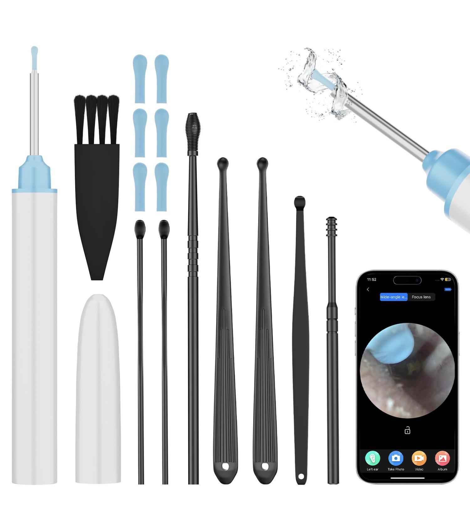 1080P Wireless Ear Wax Removal Kit Camera | Visual Ear Cleaner & Otoscope with 6 Lights | WiFi Earwax Remover Tool | Anti Fall Off Eartips | Ear Cleaner (White) - Buy Online on GoSupps.com