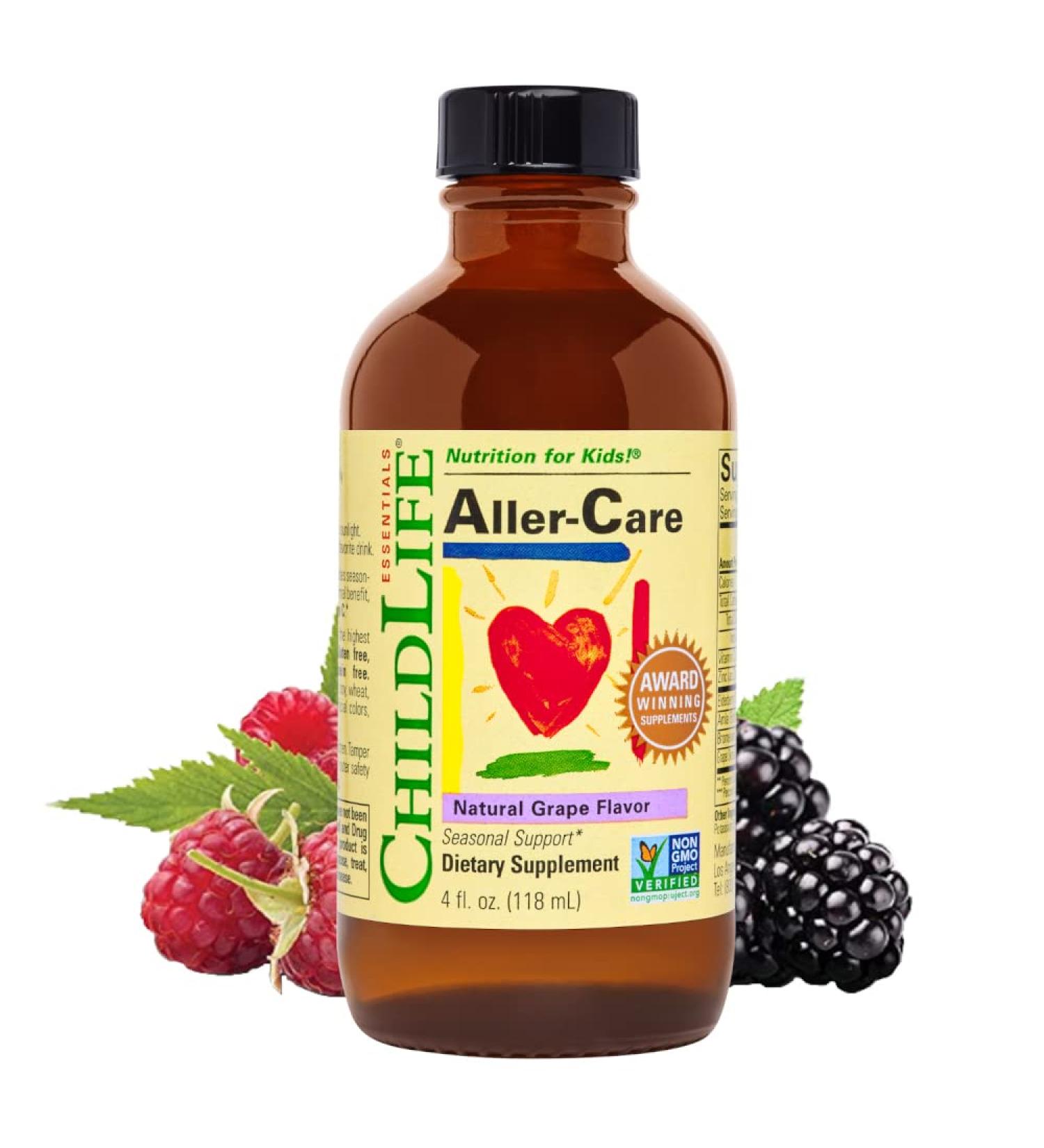 ChildLife Essentials Aller-Care Natural Grape Flavor - 4 fl oz (118.5 ml) | Allergy Support for Kids - Buy Online on GoSupps.com
