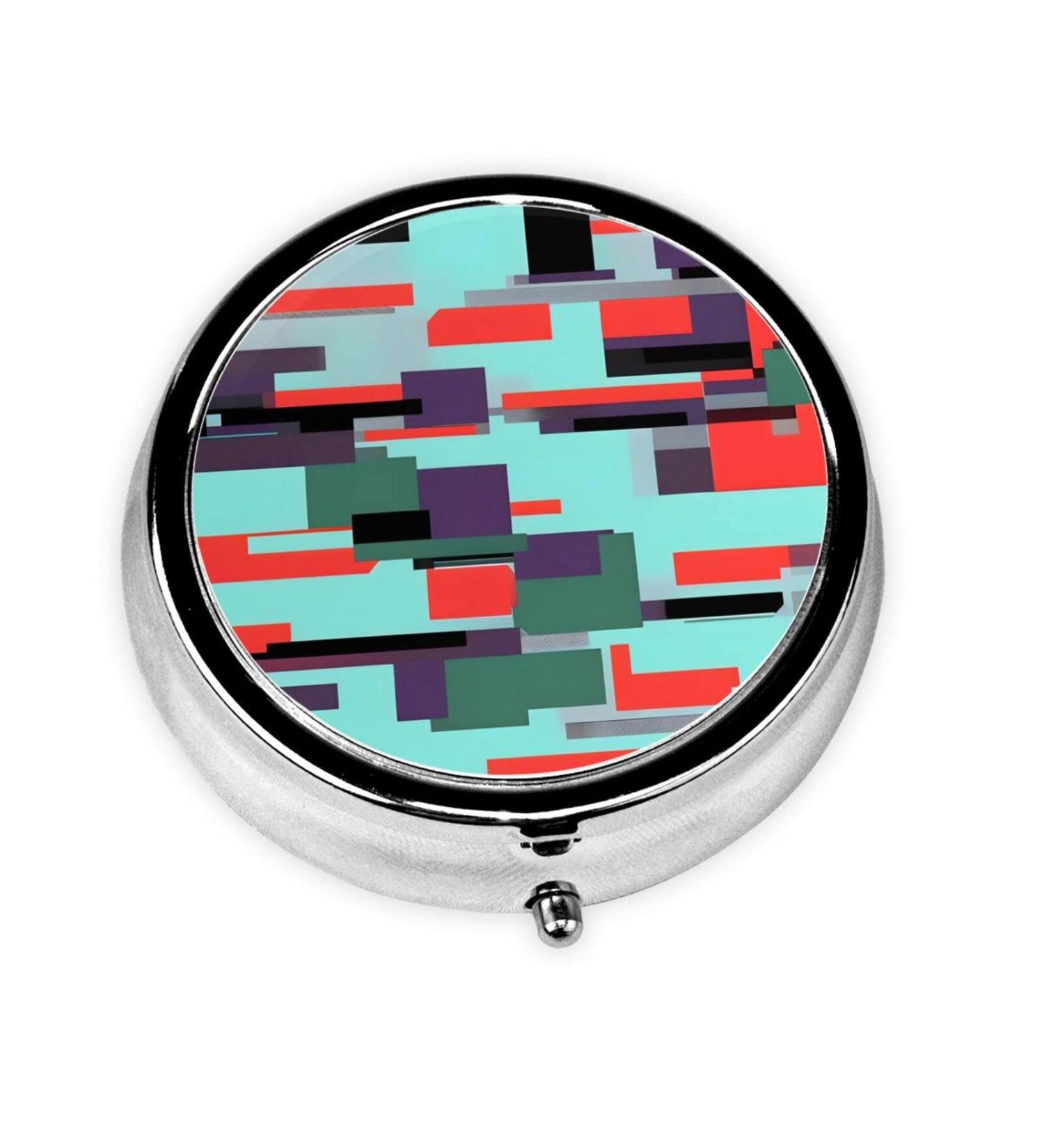 Striped Round Pill Box Organizer - 3 Compartment Portable Travel Solution for International Shipping - Buy Online on GoSupps.com