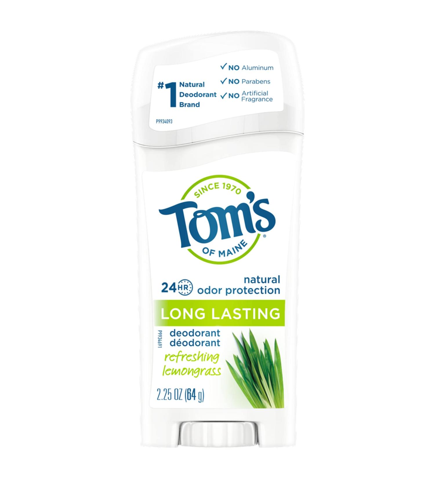 Tom's of Maine Women's Lemongrass Natural Deodorant, Aluminum-Free, 2.25 oz - Buy Online on GoSupps.com