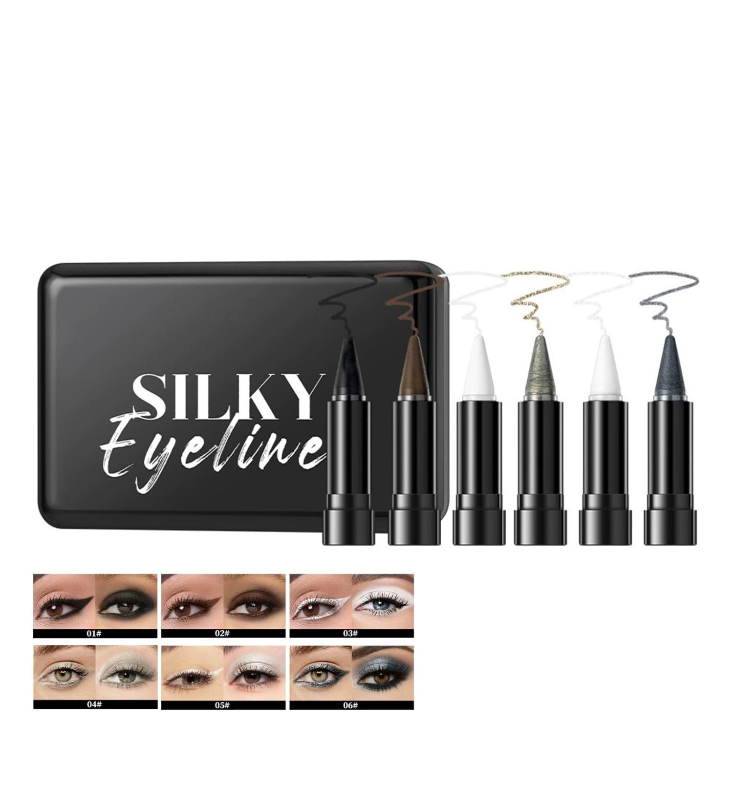 Lot de 6 crayons de maquillage pour les yeux noir gris marron imperm able s chage rapide tr s pigment s pour contouring surlignage facile appliquer et m langer id al pour les looks de - Buy Online on GoSupps.com