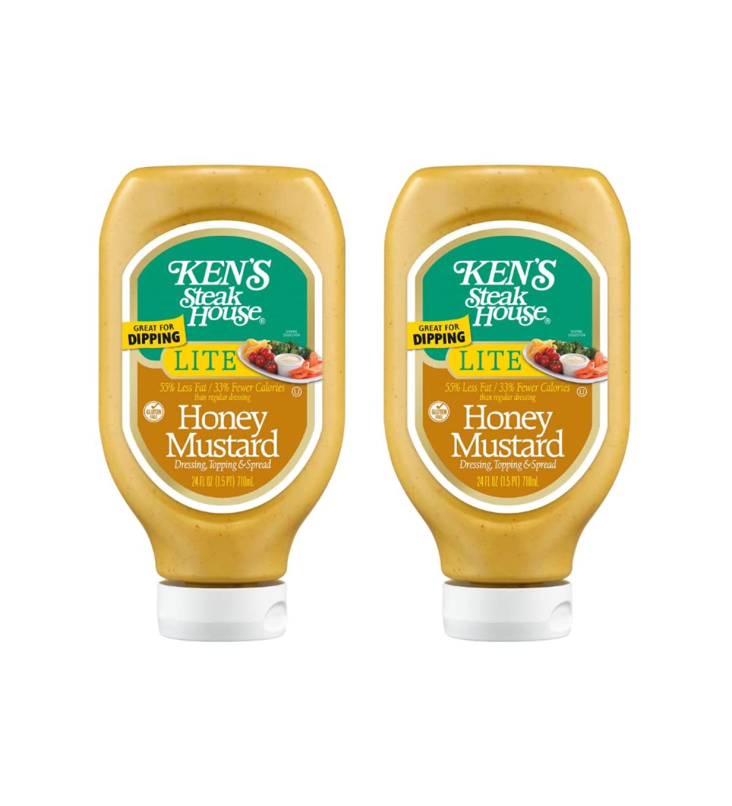 Ken's Steak House Lite Honey Mustard Dressing 24oz (Pack of 2) - Delicious Honey Mustard Flavor - Buy Online on GoSupps.com