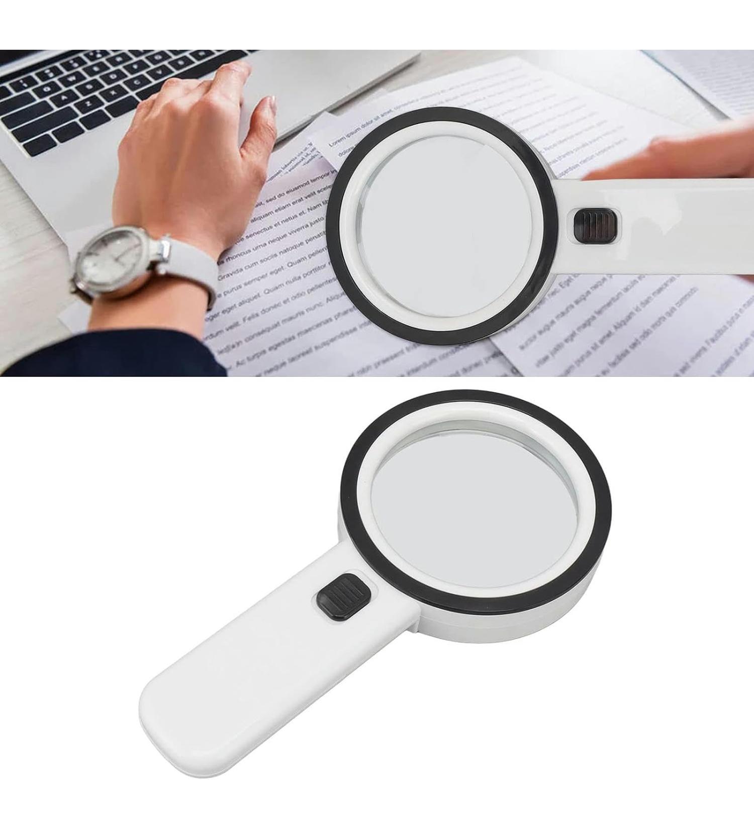Portable 30X Double Glass Lens Handheld Large Banknote Inspection 12 LED Illuminated Lighted Magnifier for Reading Antique Full of Stars - Buy Online on GoSupps.com