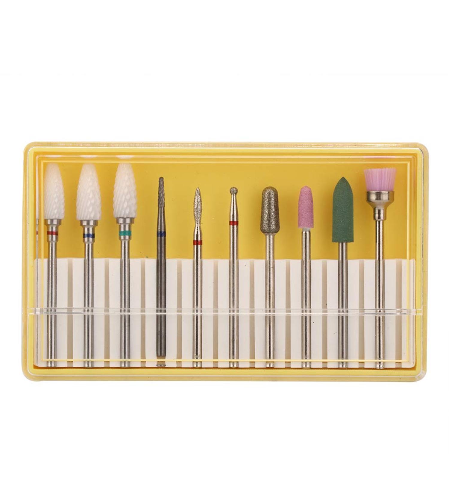 Set of 10 Nail Drills Nail Polish Machine Nail Care Tool Accessories (Grinding head set BH-01) - Buy Online on GoSupps.com