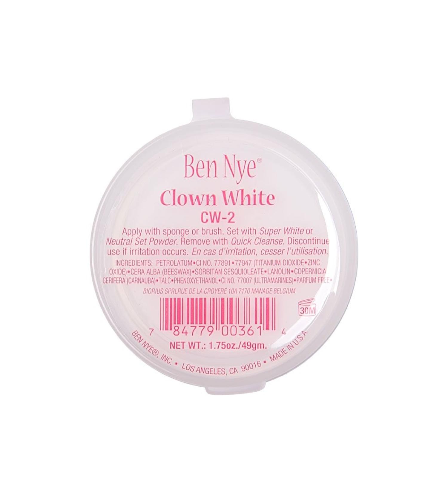 Ben Nye Clown White Makeup  1.75oz./49gm.