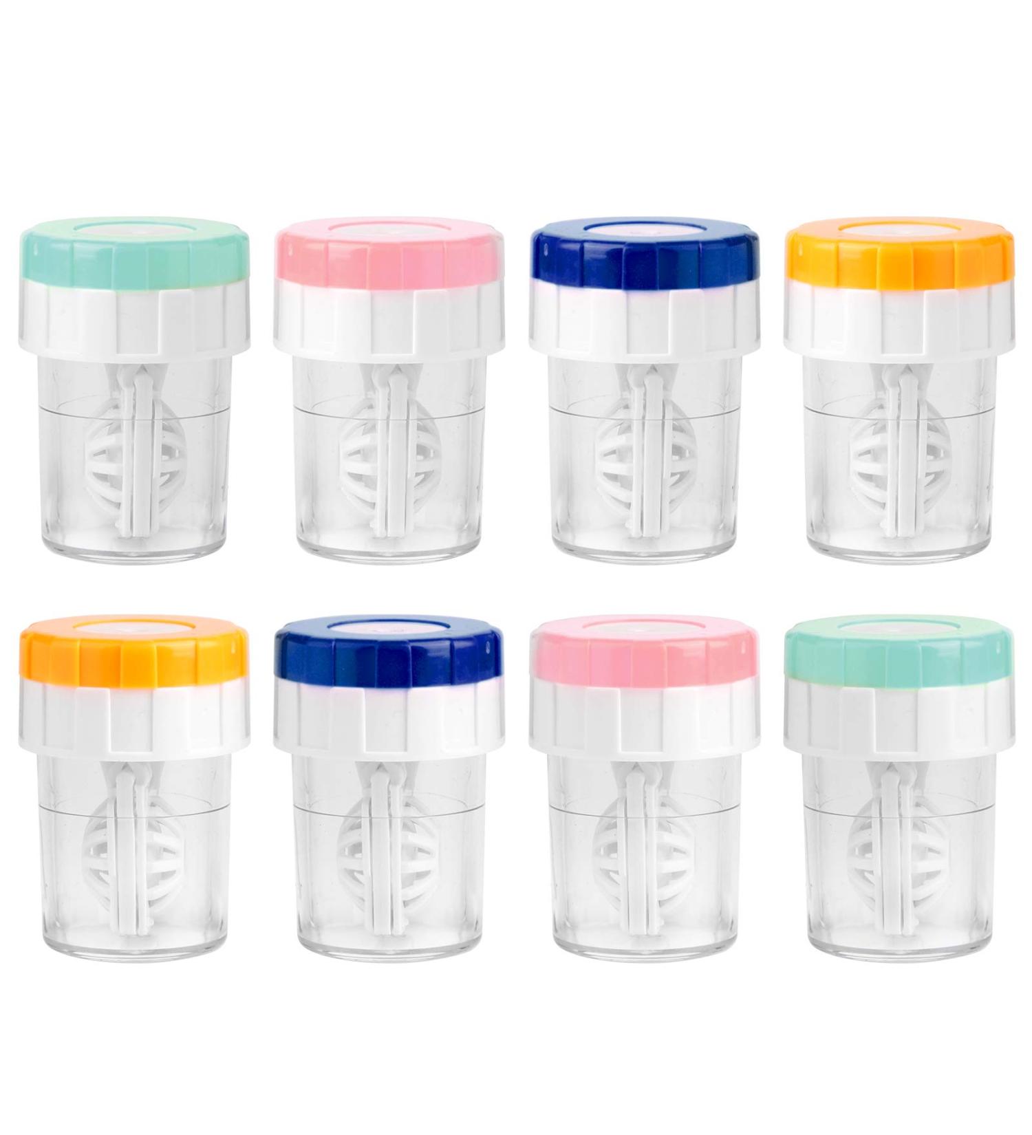 Lamoutor 8Pcs Contact Lens Washer Cleaner Set - Plastic Case, Random Color - Buy Online on GoSupps.com