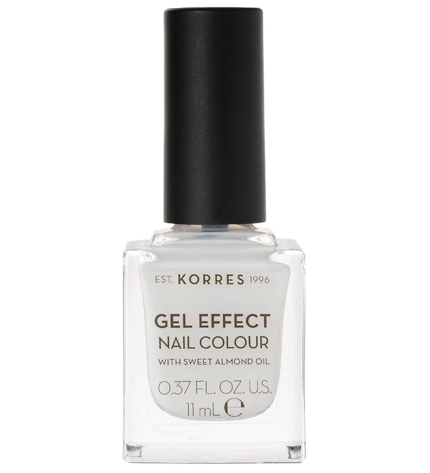 KORRES Sweet Almond Nail Colour - Vegan Porcelain White Gel Effect Polish 11ml | Silicone & Paraben-Free - Buy Online on GoSupps.com