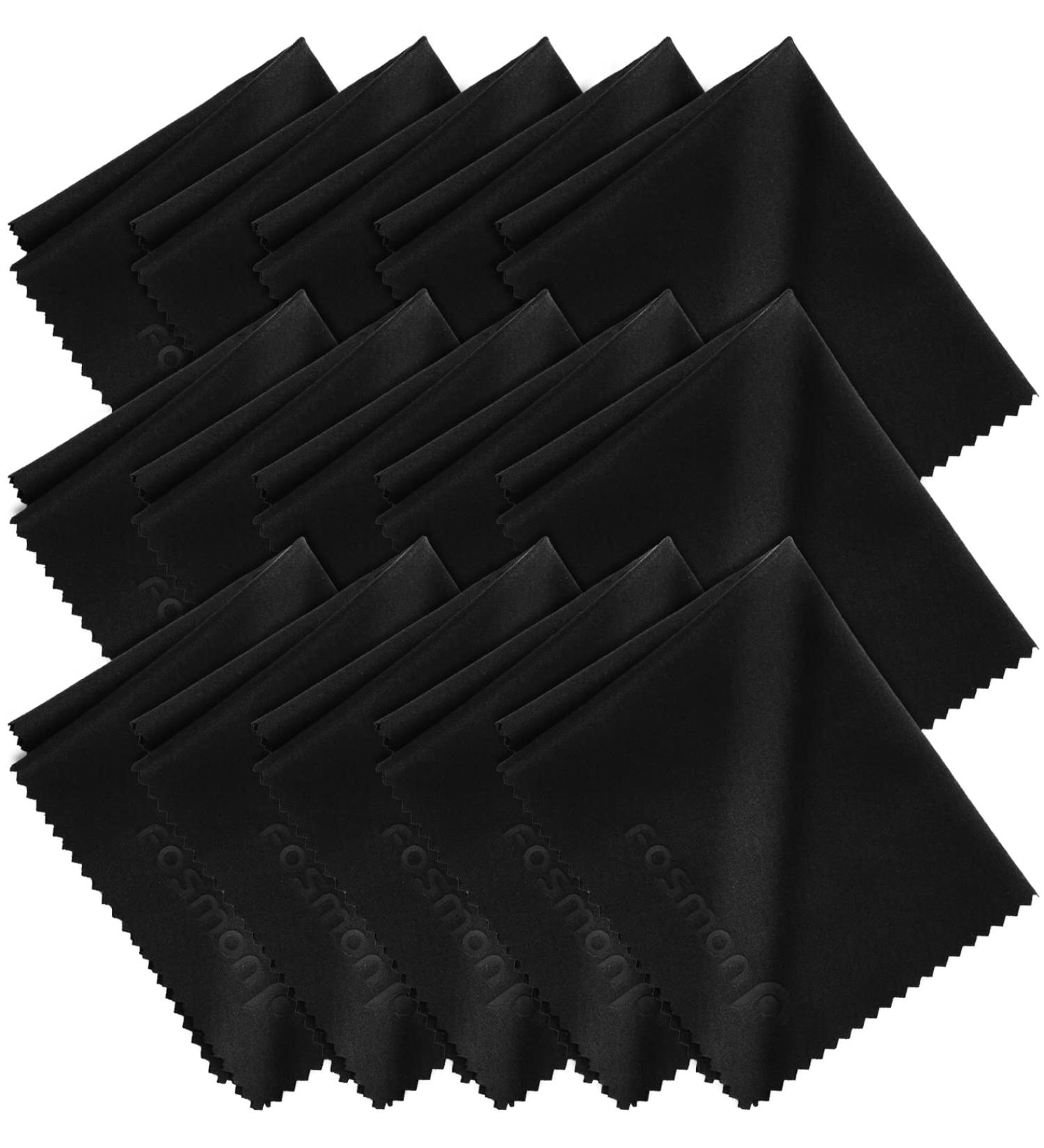 15 Pack Microfiber Cleaning Cloths - Fosmon 6x7 inch for Eyeglasses, LCD Screens, Cameras, Laptops, Smartphones, Tablets & More - Buy Online on GoSupps.com