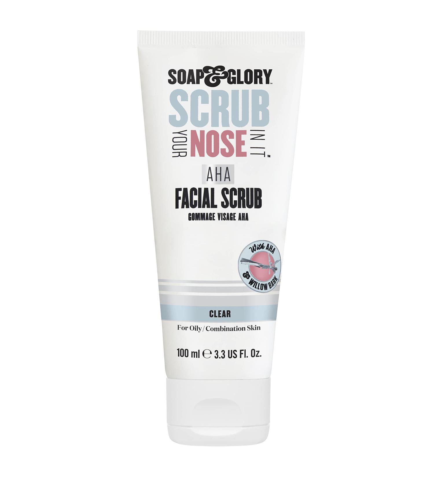 Soap & Glory Scrub Your Nose In It Exfoliating Face Scrub - Purifying Deep Pore Cleanser & AHA Exfoliant - 2 Minute T Zone Exfoliating Scrub (100ml) - Buy Online on GoSupps.com