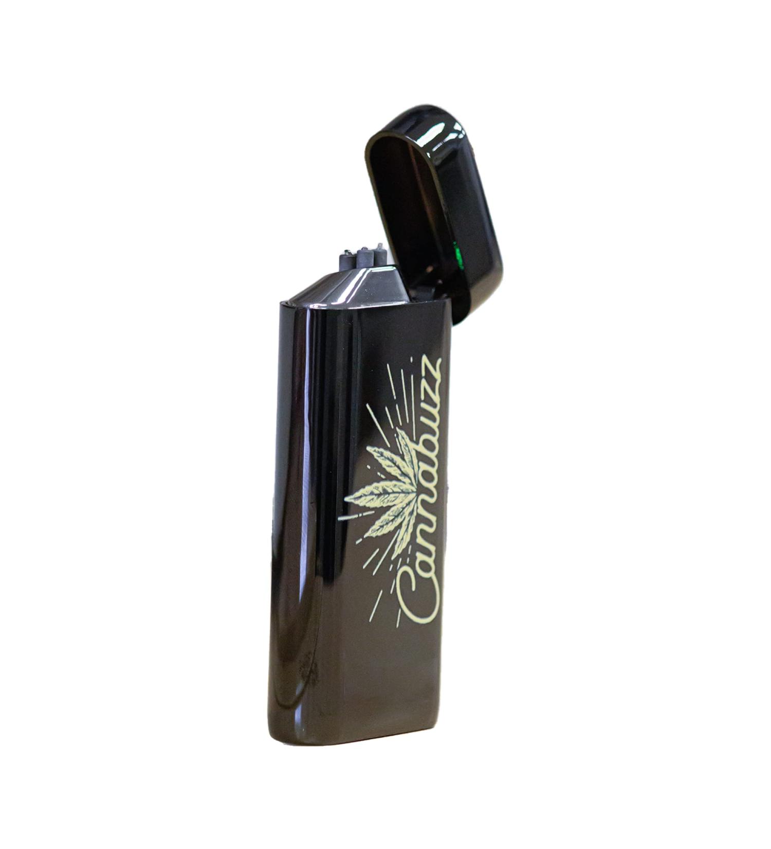 AVECMOI Electric Lighter - Flameless Rechargeable USB Type-C cable included - Charge level indicator LED - Mechanical closing cover with smart activation for added protection (Black Metallic Cana-logo) - Buy Online on GoSupps.com